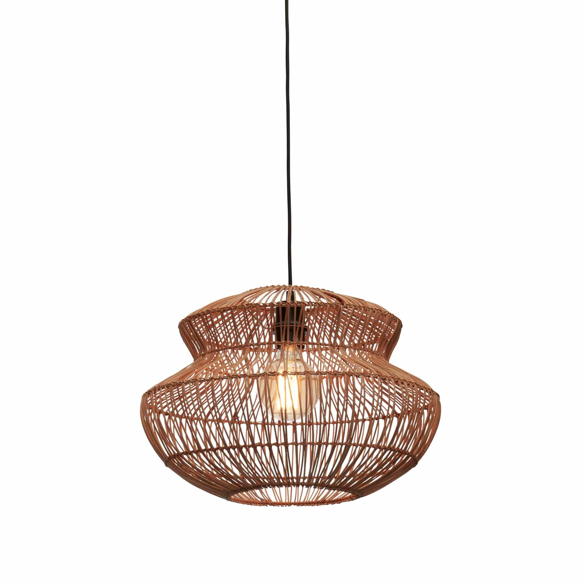 Suspension rotin naturel, h. 30cm