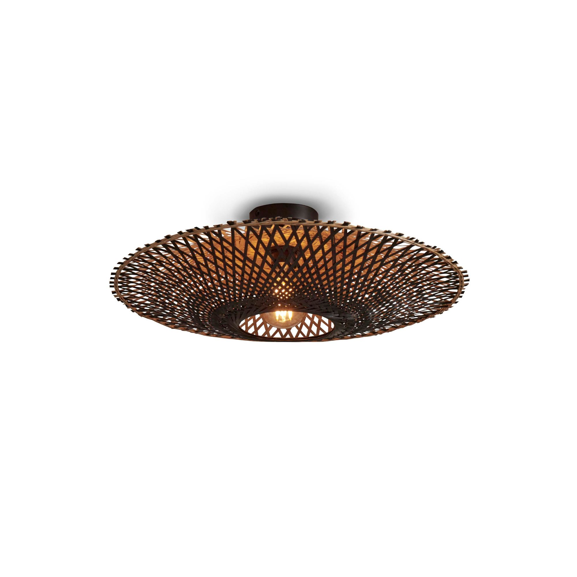 Plafonnier bambou noir/naturel, h. 15cm