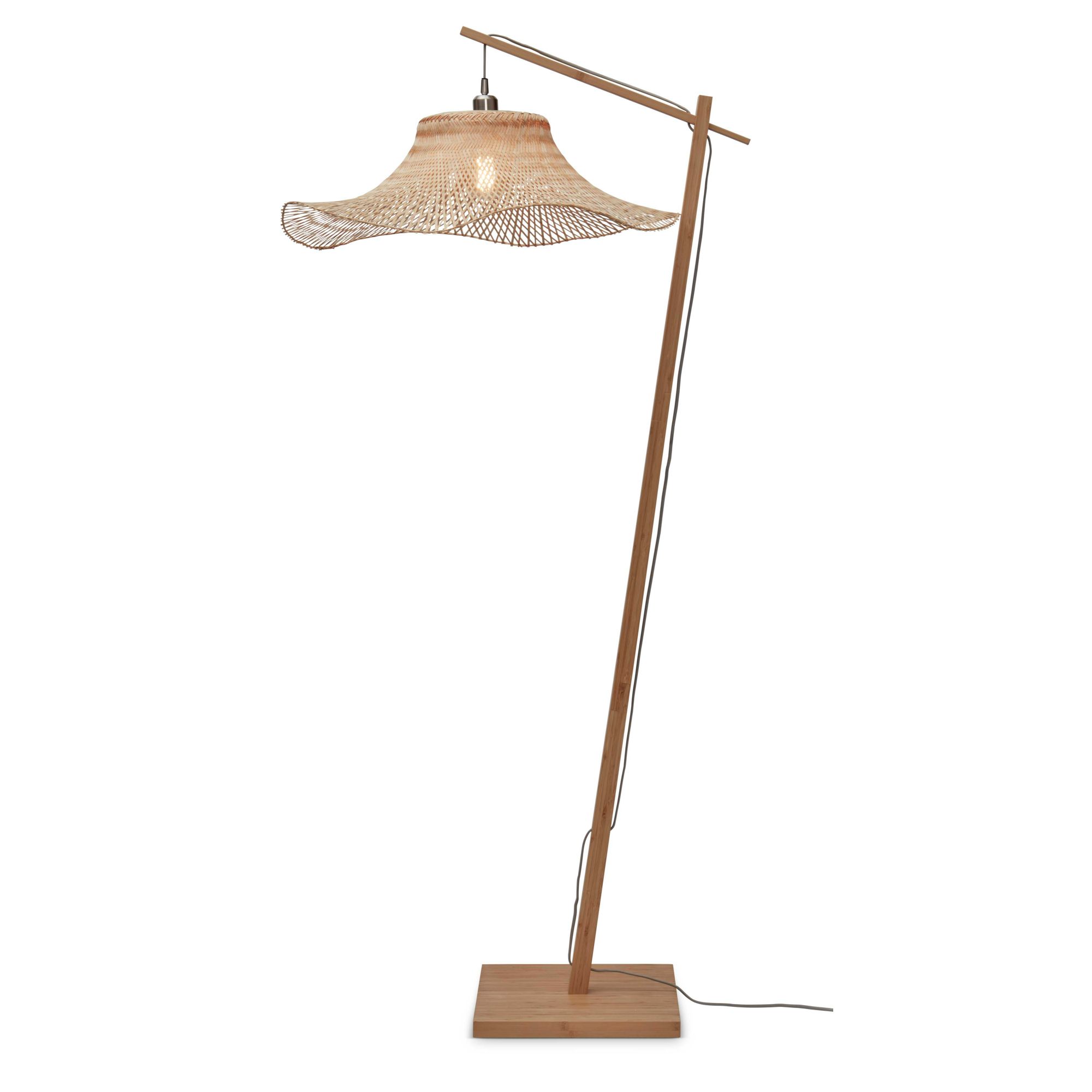 Lampadaire bambou abat-jour bambou naturel, h. 176cm
