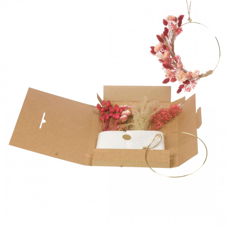Kit DIY - letterbox cercle naturel/rose