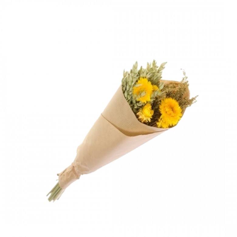 Bouquet de fleurs séchées jaune S