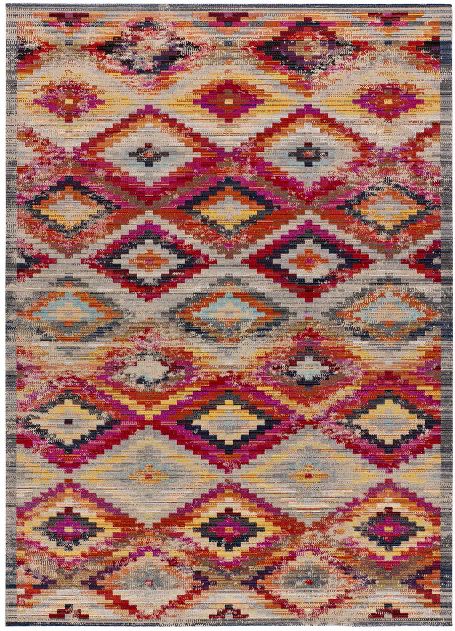 Tapis ethnique multicolore pour l'extérieur/intérieur, 200X290 cm