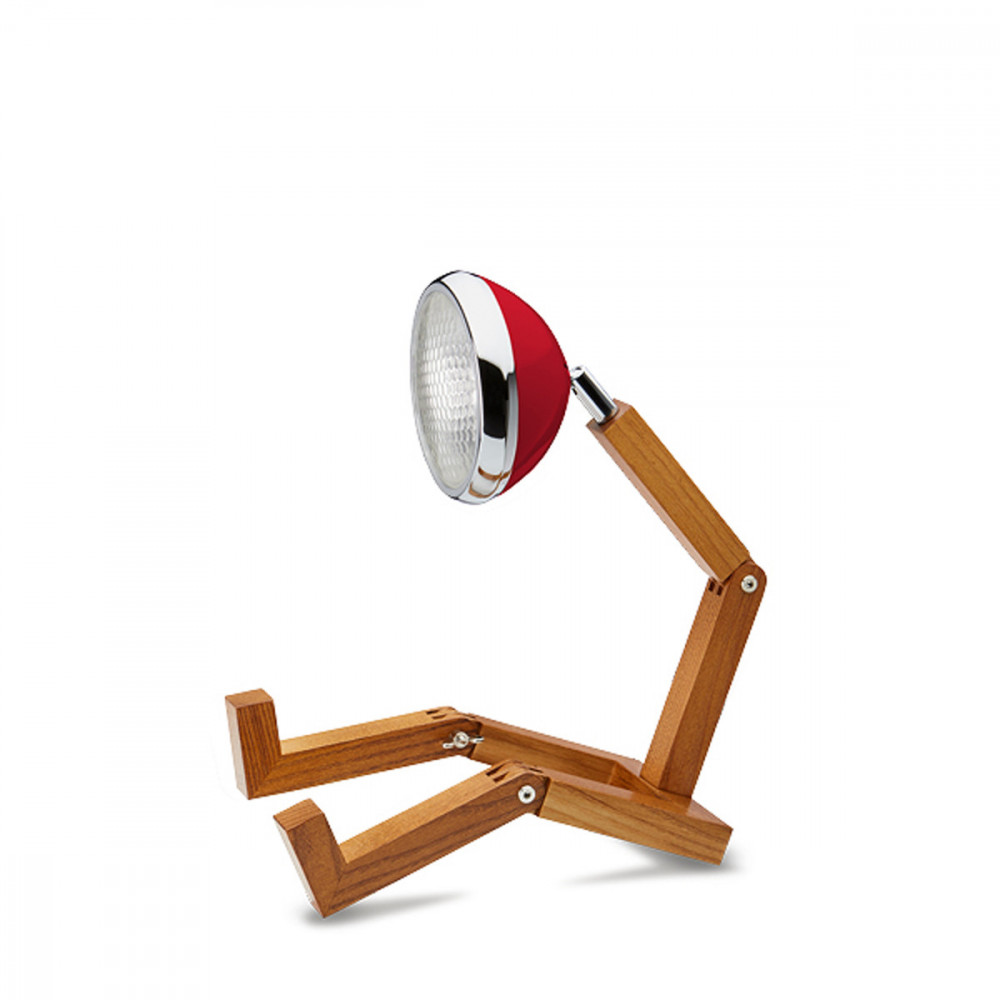 Lampe de table mr. Wattson en bois flash red