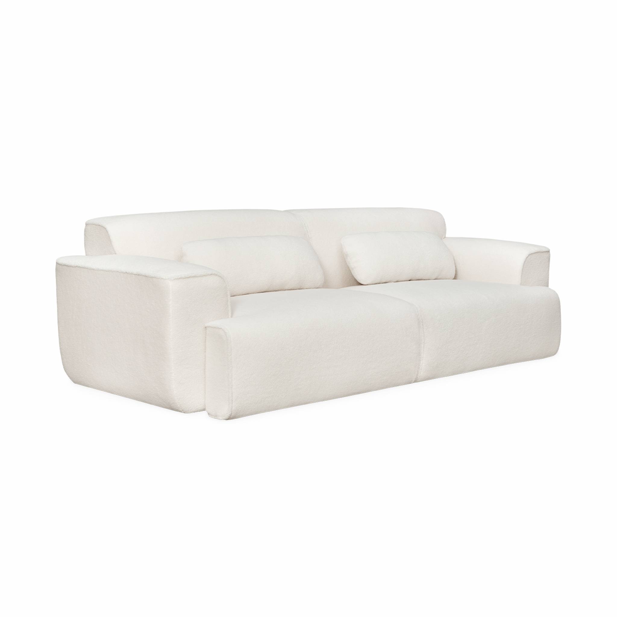 Canapé fixe 3 places Blanc Tissu Design Confort