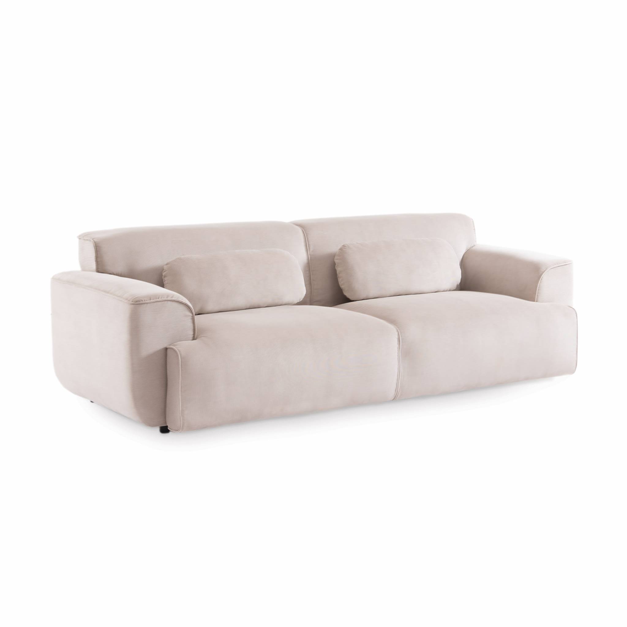 Canapé fixe 3 places Beige Tissu Design Confort