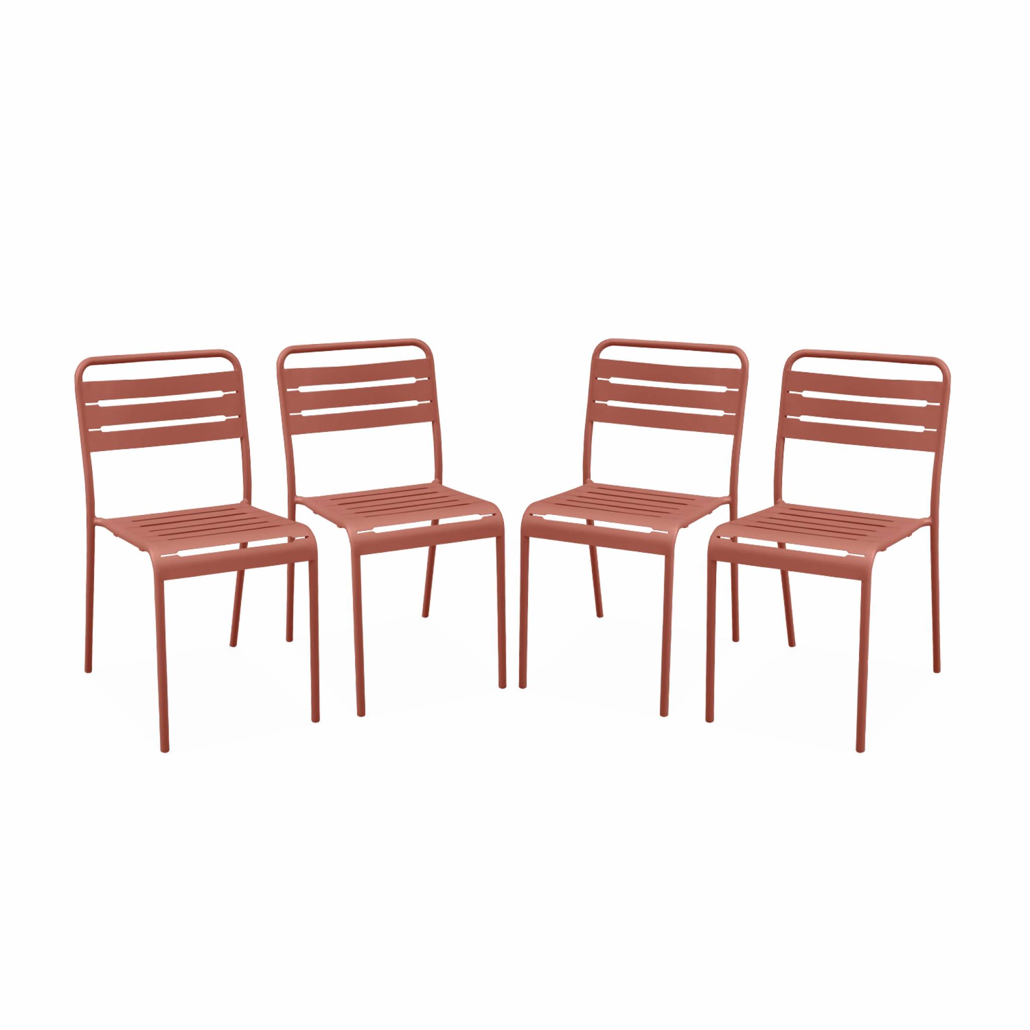 lot de 4 chaises de jardin, terracotta