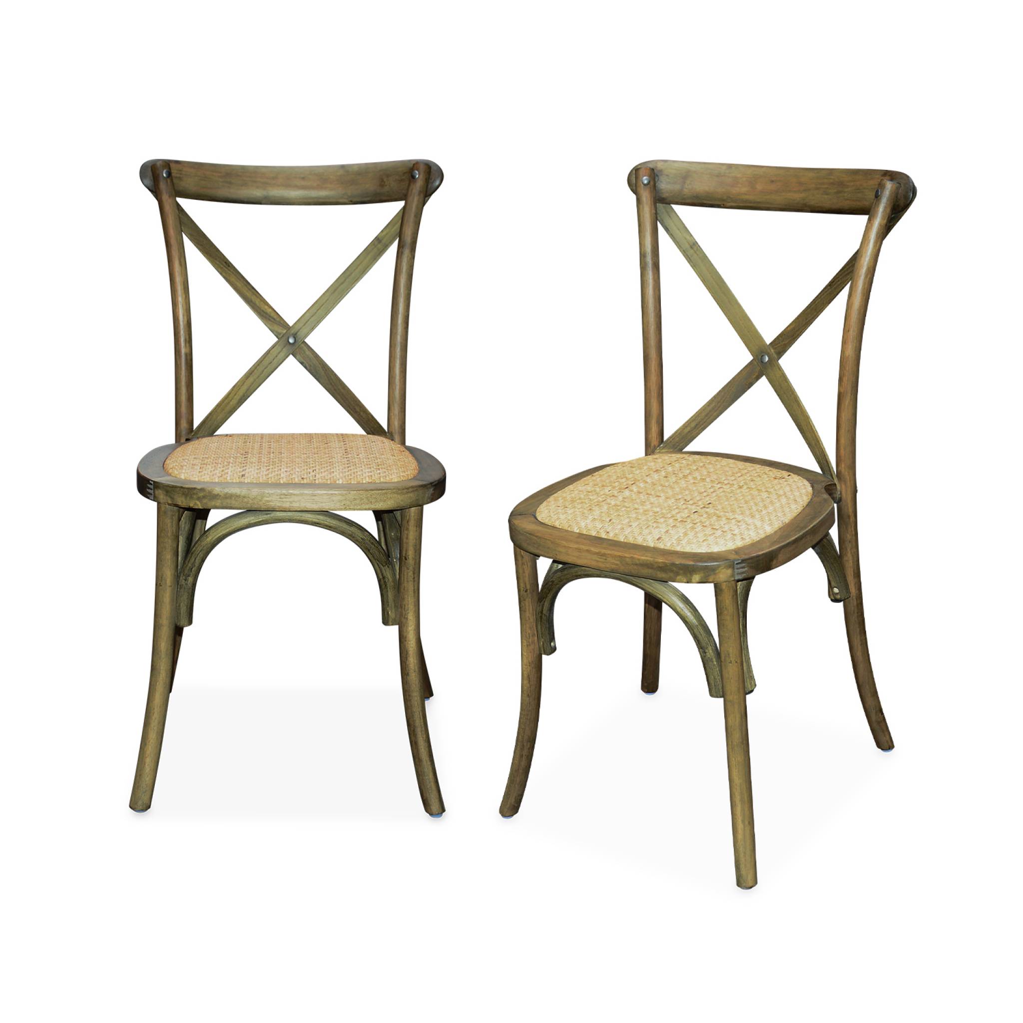 lot de 2 chaises de bistrot en bois marron