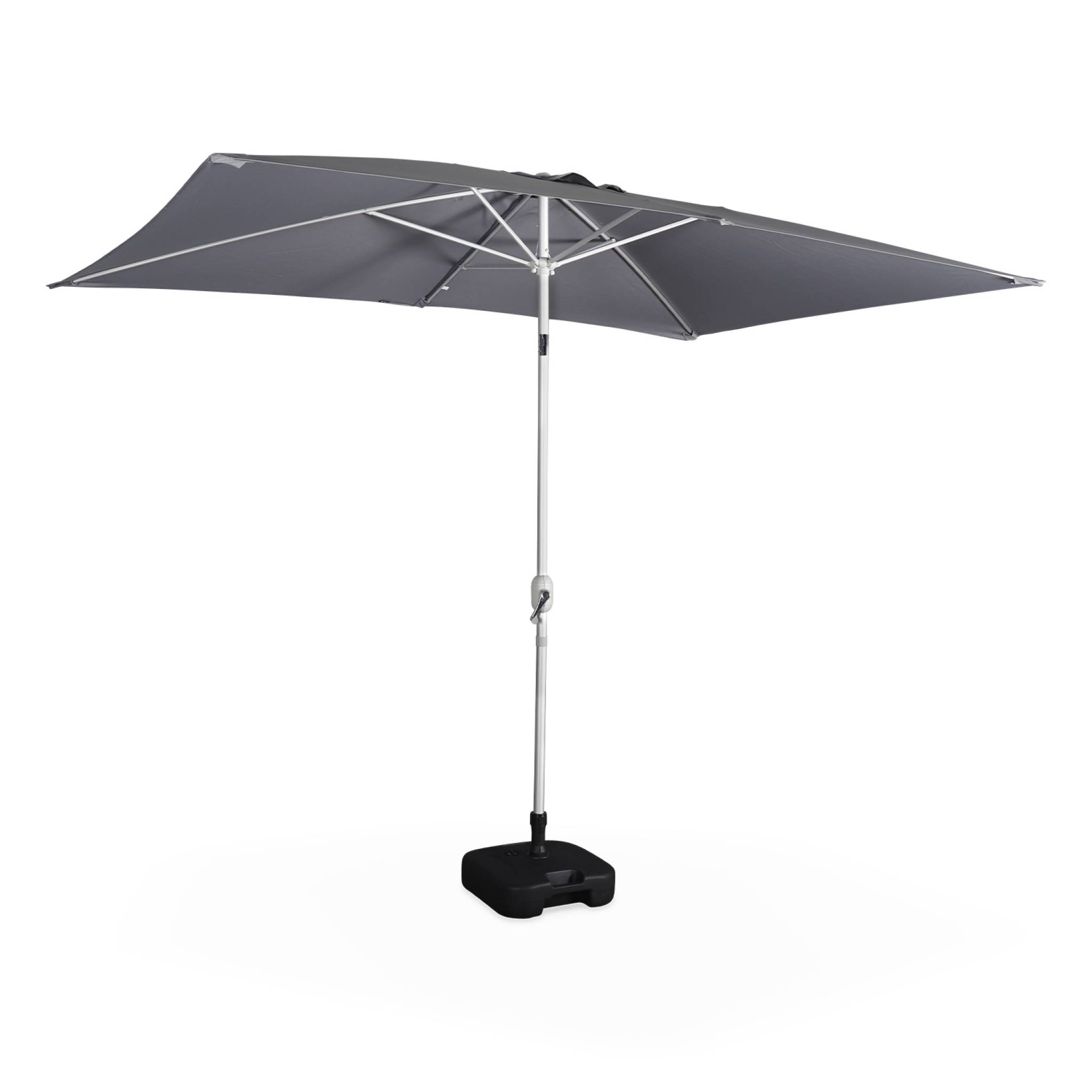 Parasol, 2x3m, couleur gris, mât central