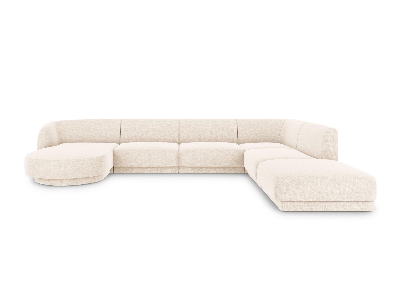Canapé d'angle 6 places Beige Tissu Moderne Confort Promotion