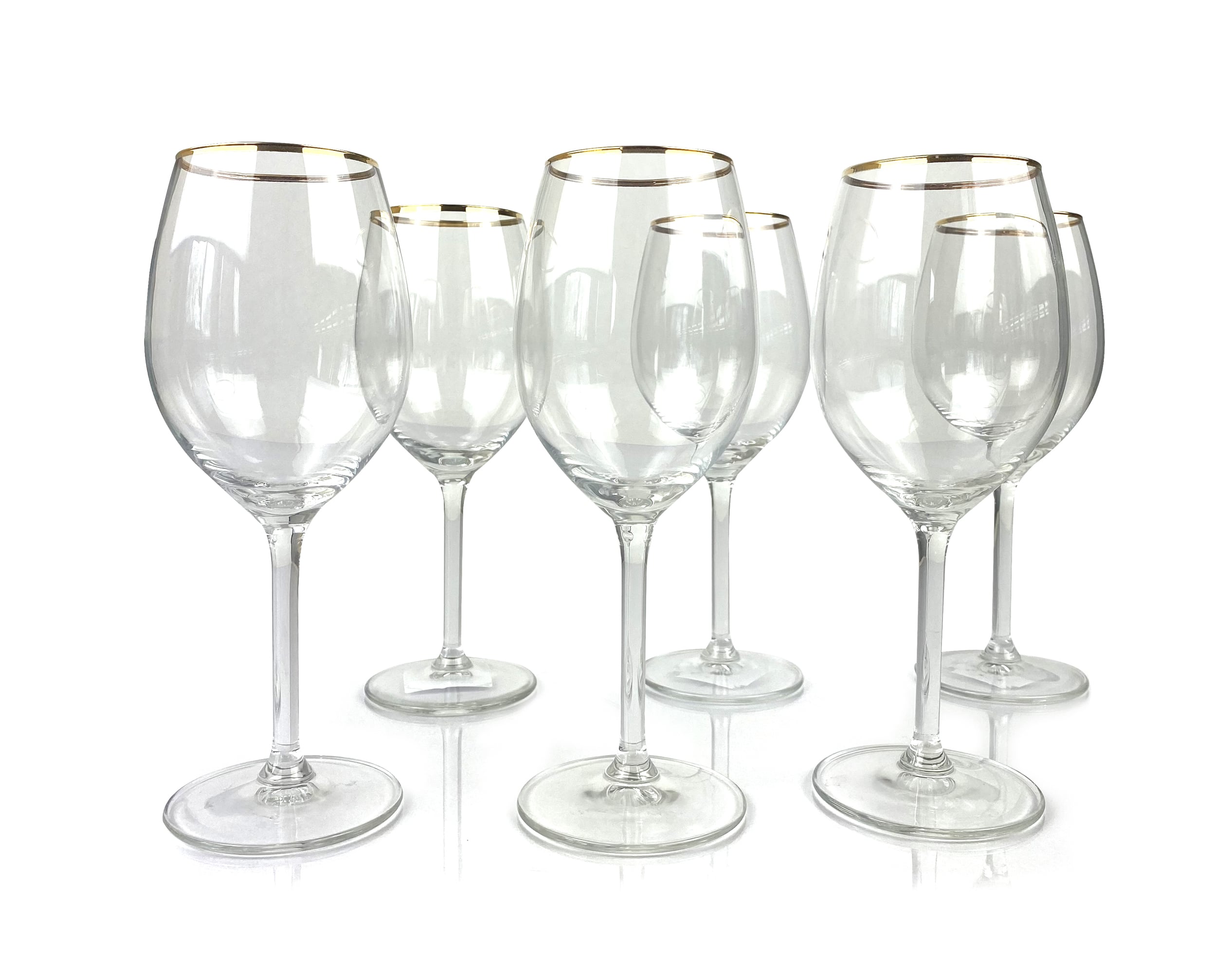 lot de 6 verres à vin en verre transparent