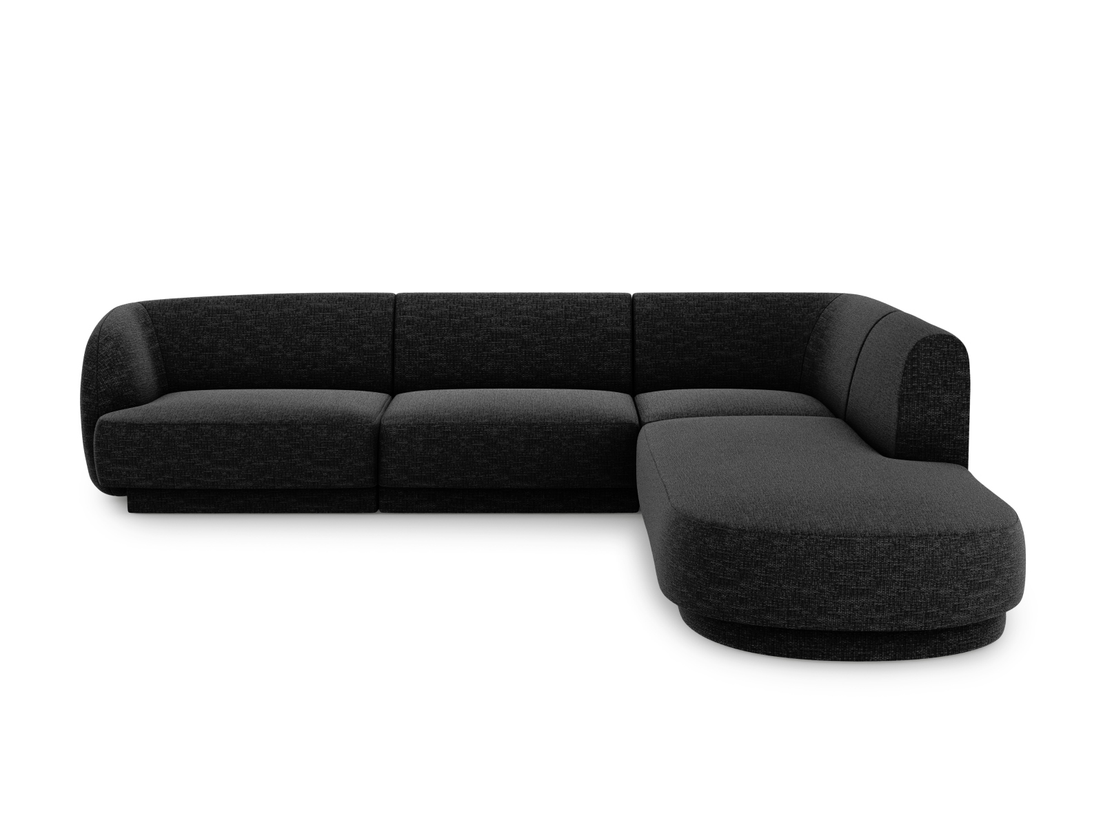 Canapé d'angle 6 places Noir Tissu Moderne Confort Promotion