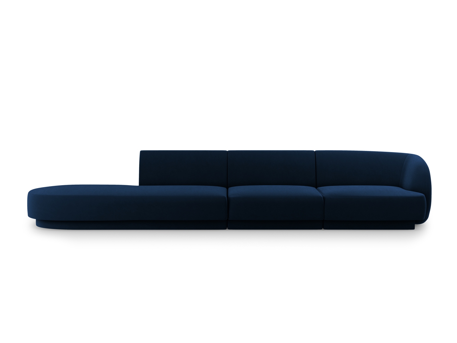 Canapé droit 4 places Bleu Tissu Moderne Confort Promotion