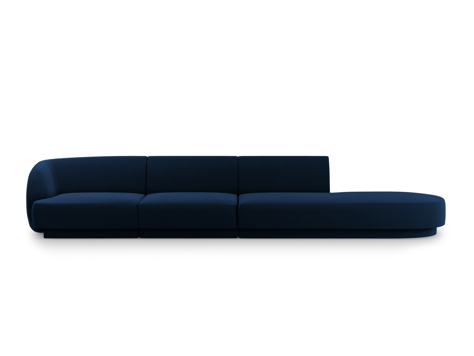 Canapé droit 4 places Bleu Tissu Moderne Confort Promotion