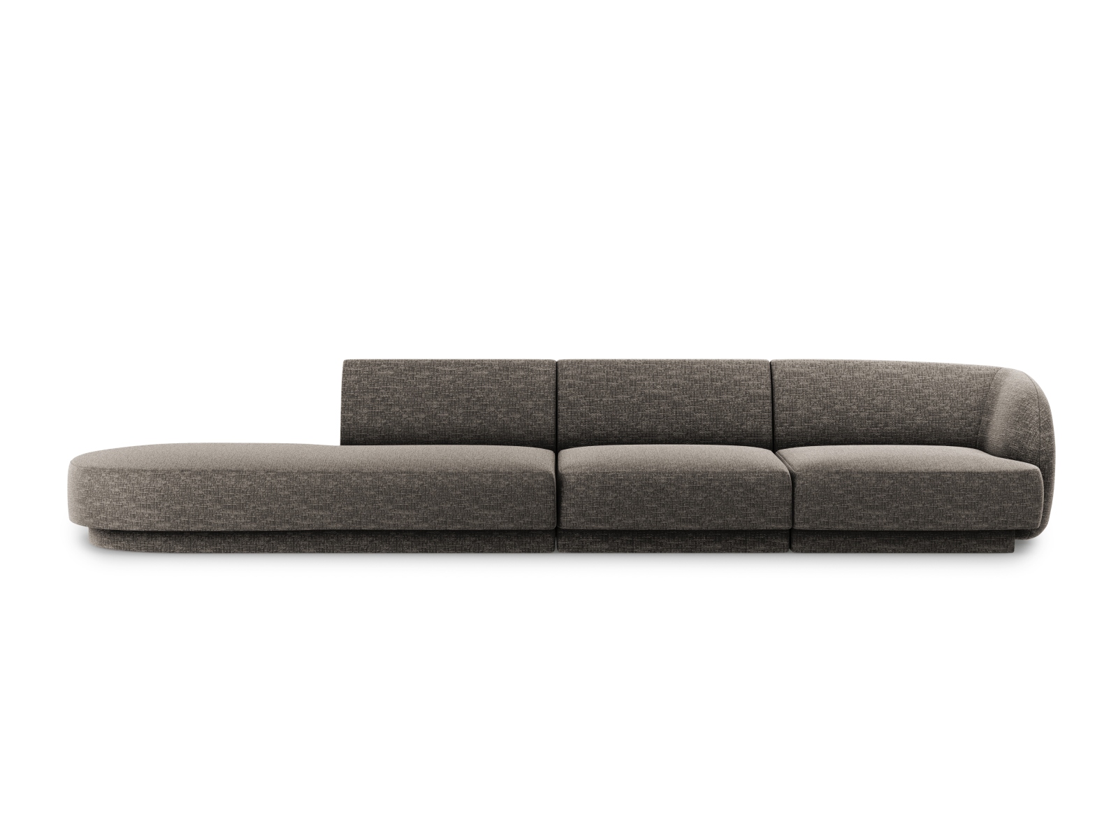 Canapé droit 4 places Gris Tissu Moderne Confort Promotion