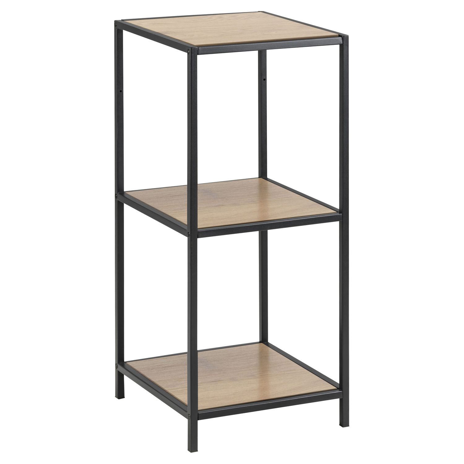 Bibliothèque droite petit modèle 2 niveaux en mdf et métal  beige
