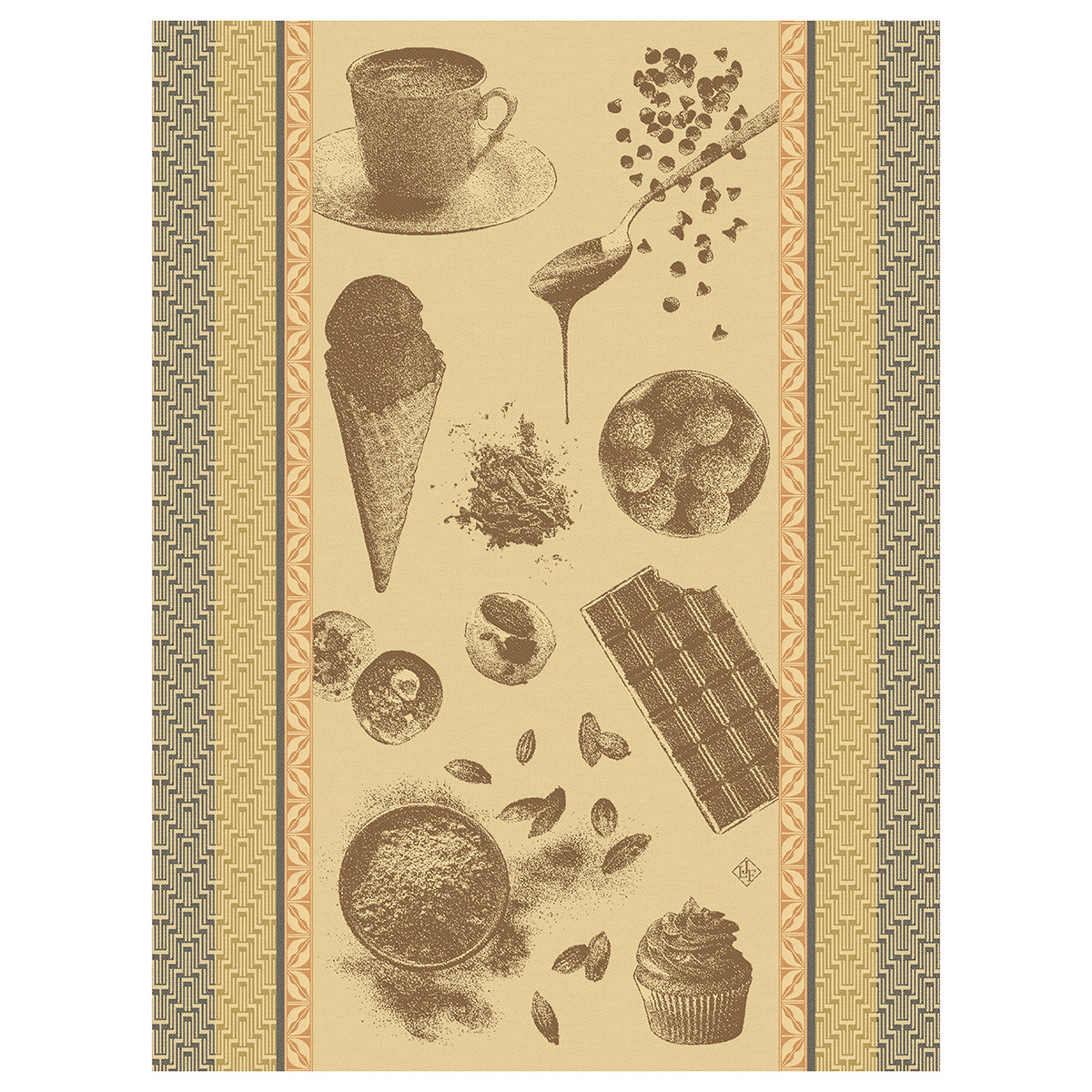 torchon en coton cacao 60 x 80