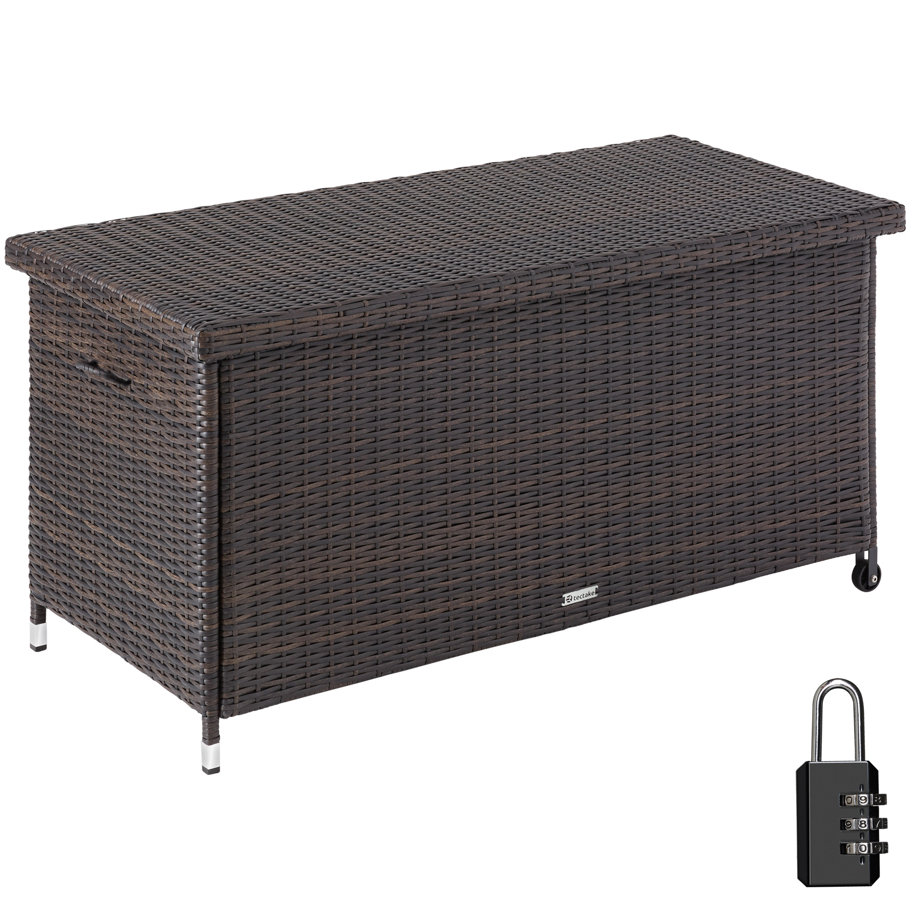 Coffre de jardin Caisse de rangement pour coussins marron