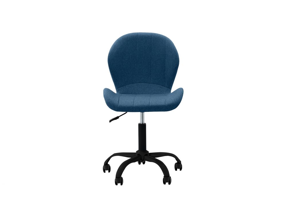 fauteuil de bureau avec pieds noirs - bleu pétrole