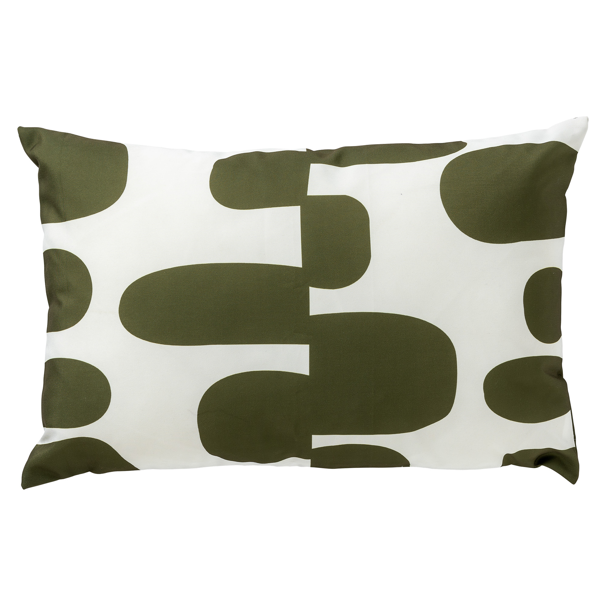 Housse de coussin d'extérieur olive 40x60 cm avec motif