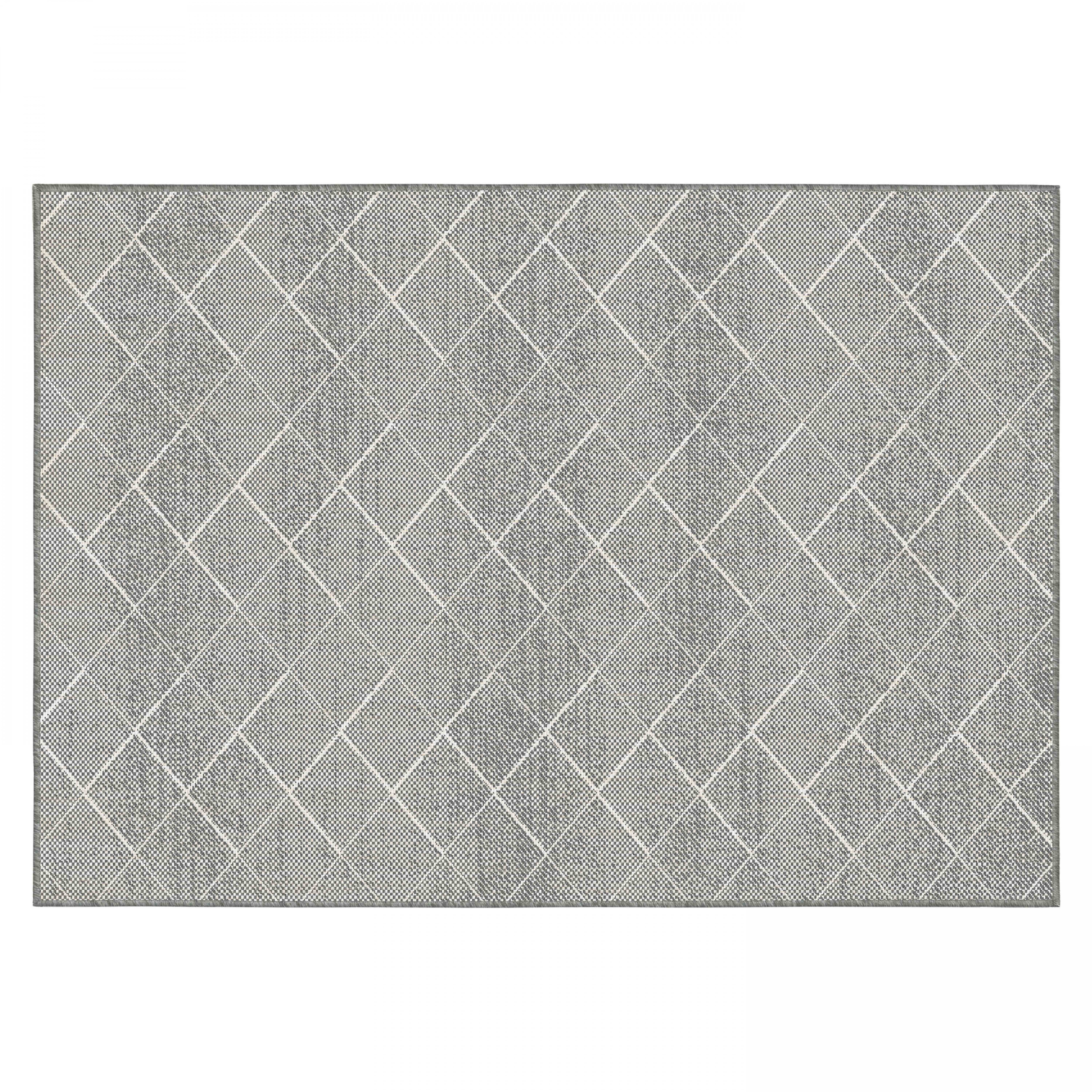 Tapis d'extérieur en polypropylène 120 x 170 cm gris