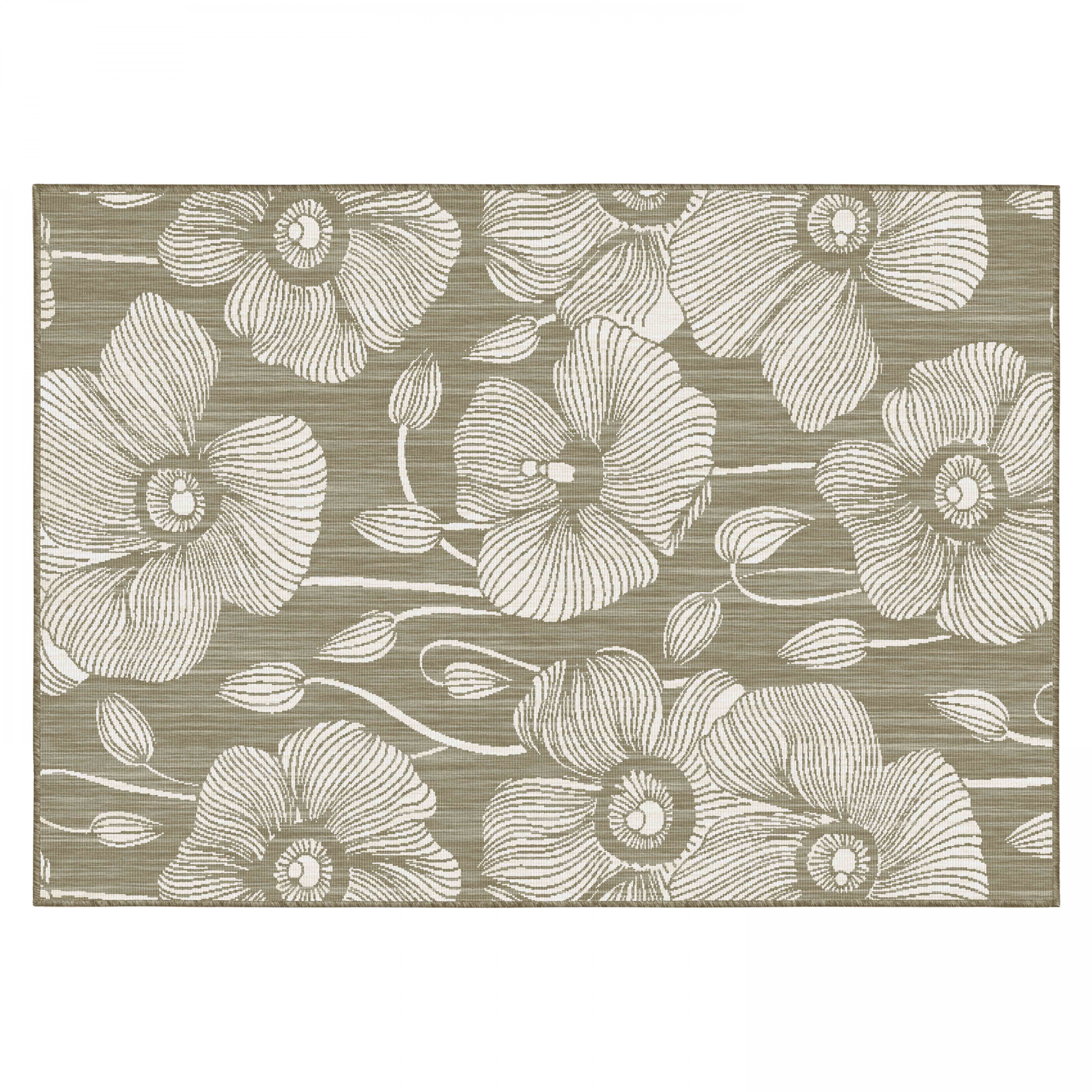Tapis d'extérieur en polypropylène 120 x 170 cm taupe