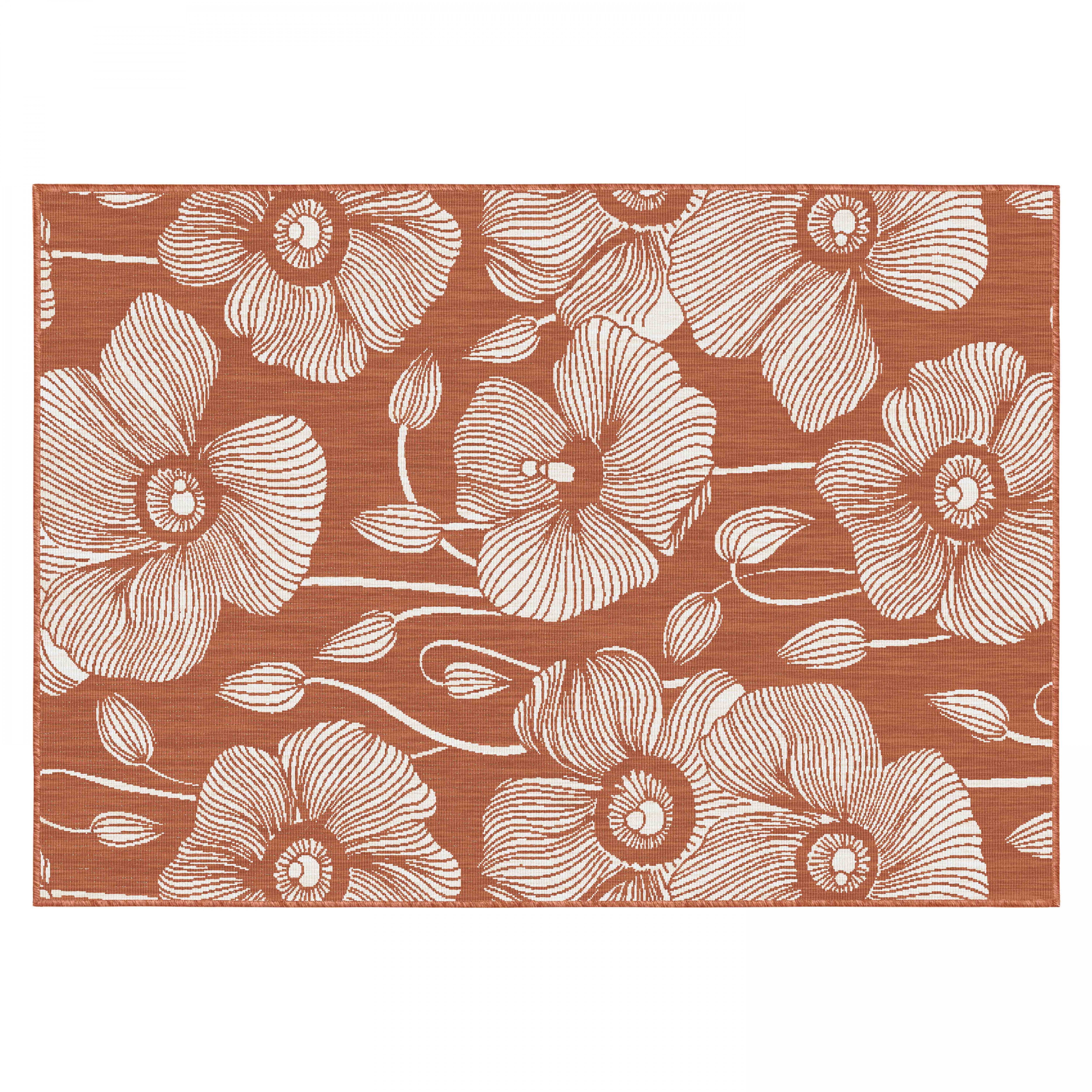 Tapis d'extérieur en polypropylène 120 x 170 cm terracotta