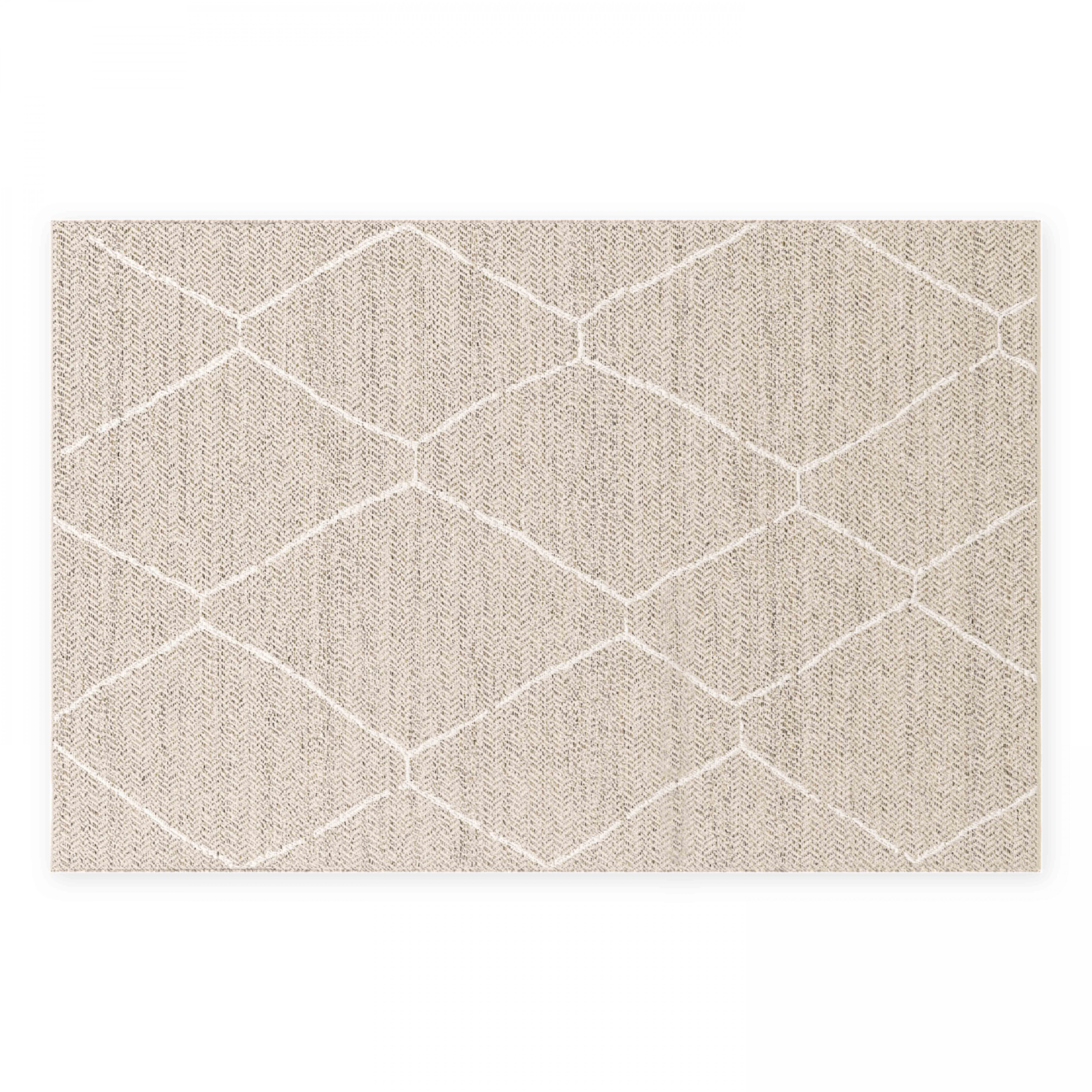 Tapis d'extérieur en polypropylène 120 x 170 cm beige