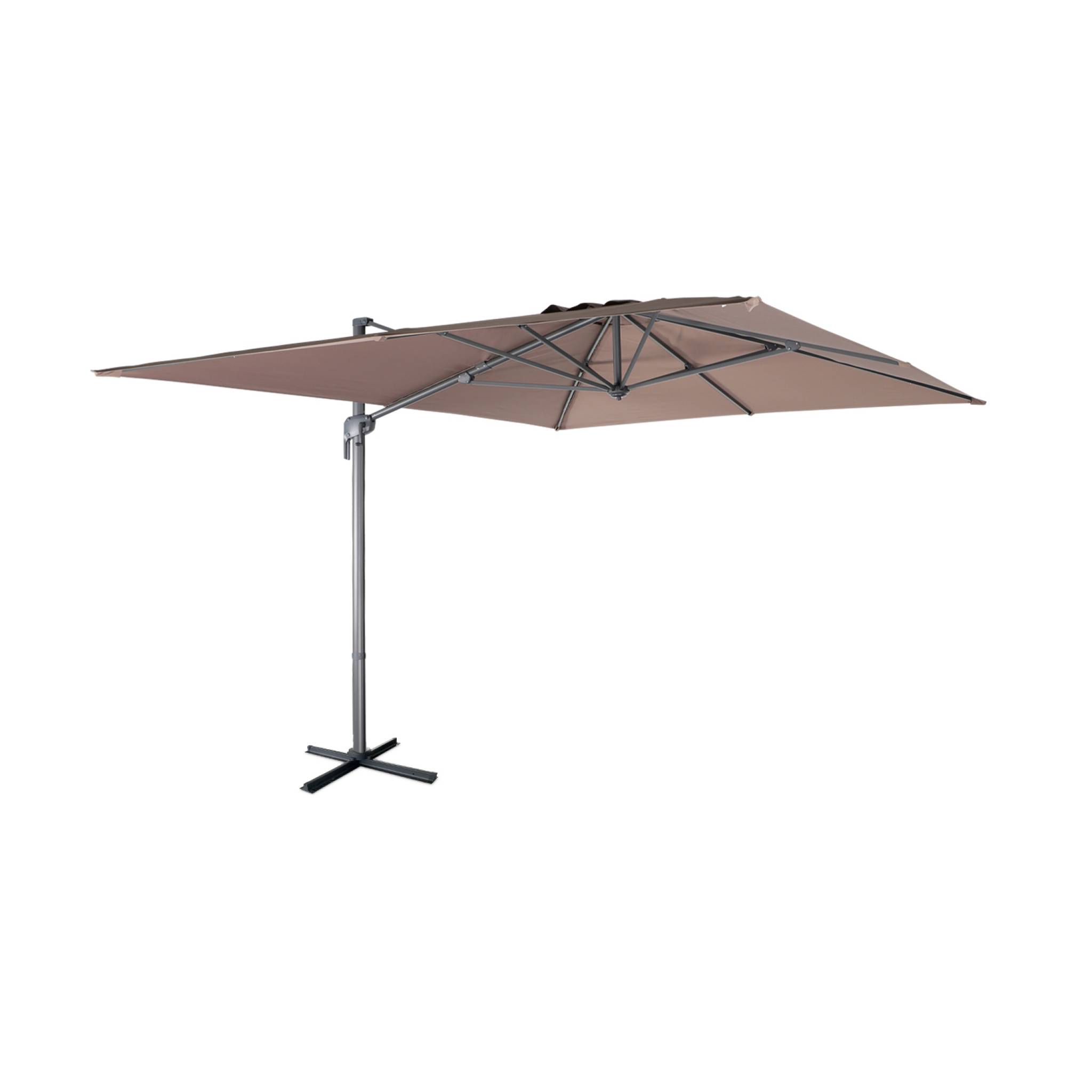 Parasol déporté rectangulaire 3x4m taupe