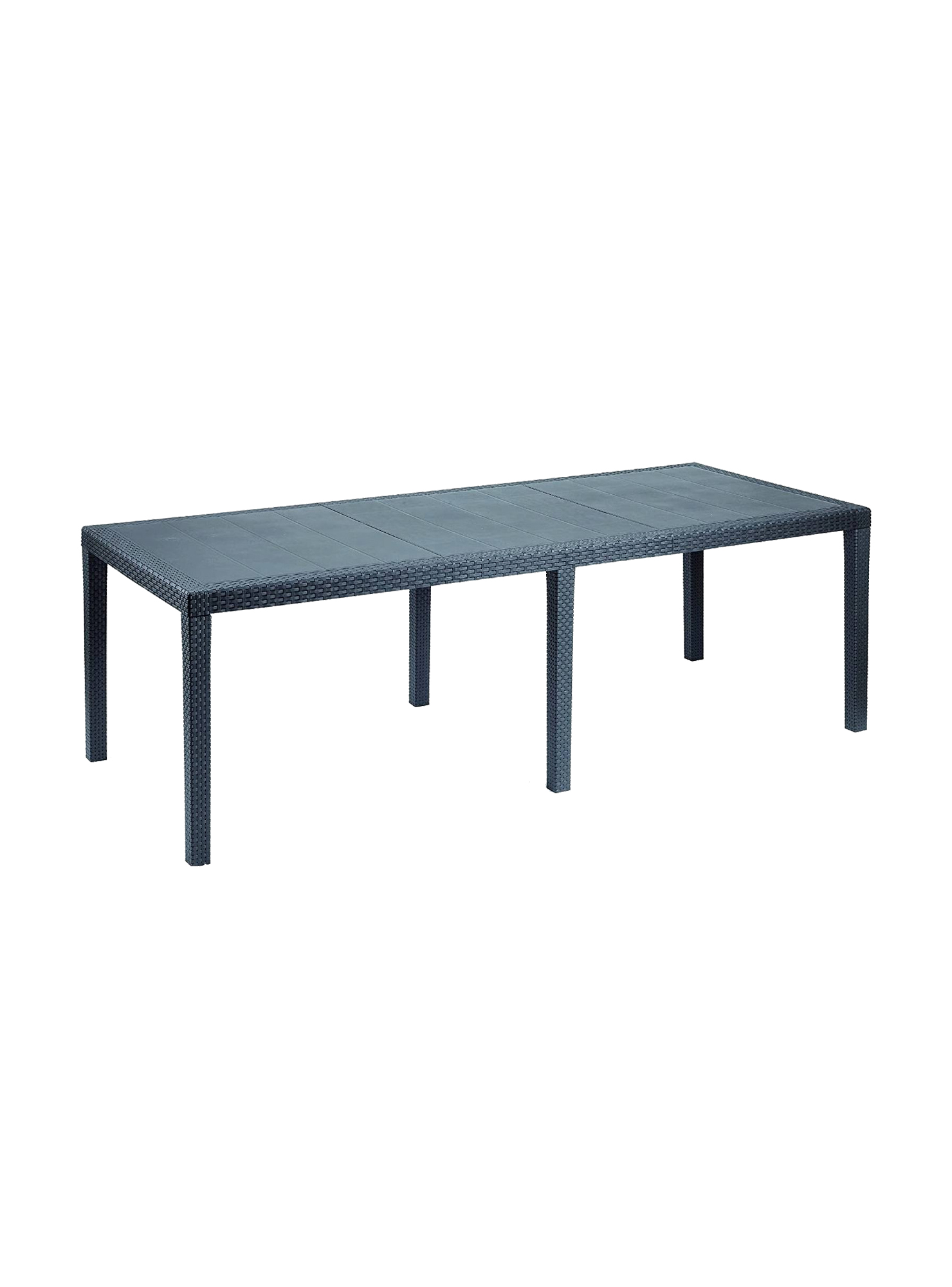 Table d'extérieur extensible en pvc anthracite 150x90h72 cm
