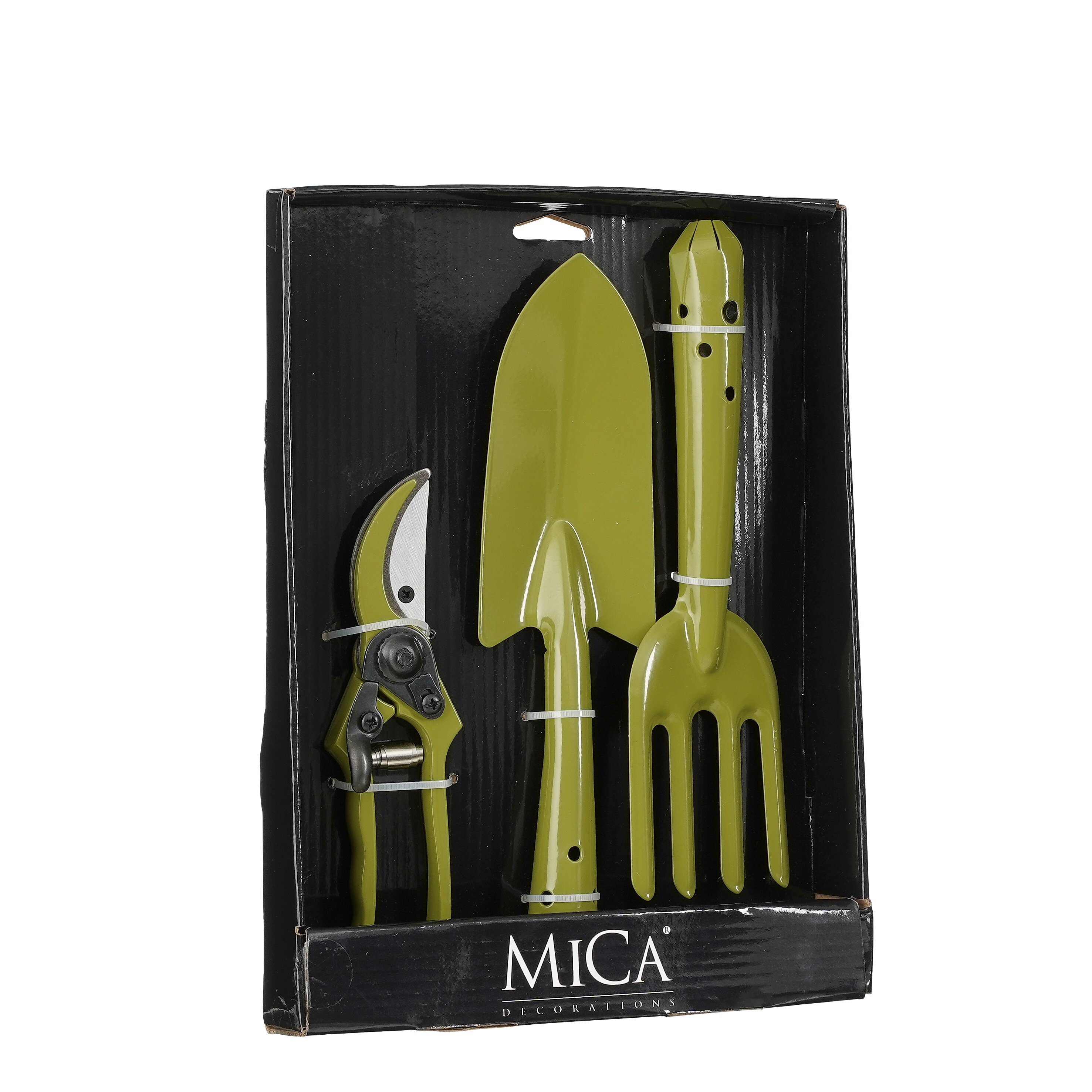 Set de 3 outils de jardin en métal vert