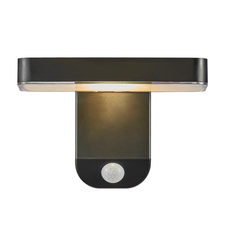 Applique murale d'extérieur led solaire h12cm noir