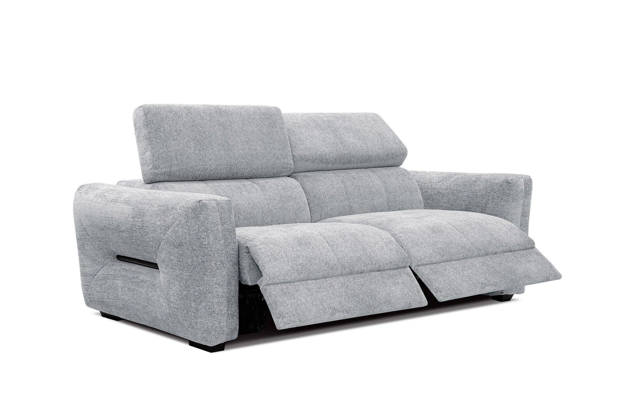Canapé droit 3 places Gris Tissu Moderne Confort Promotion