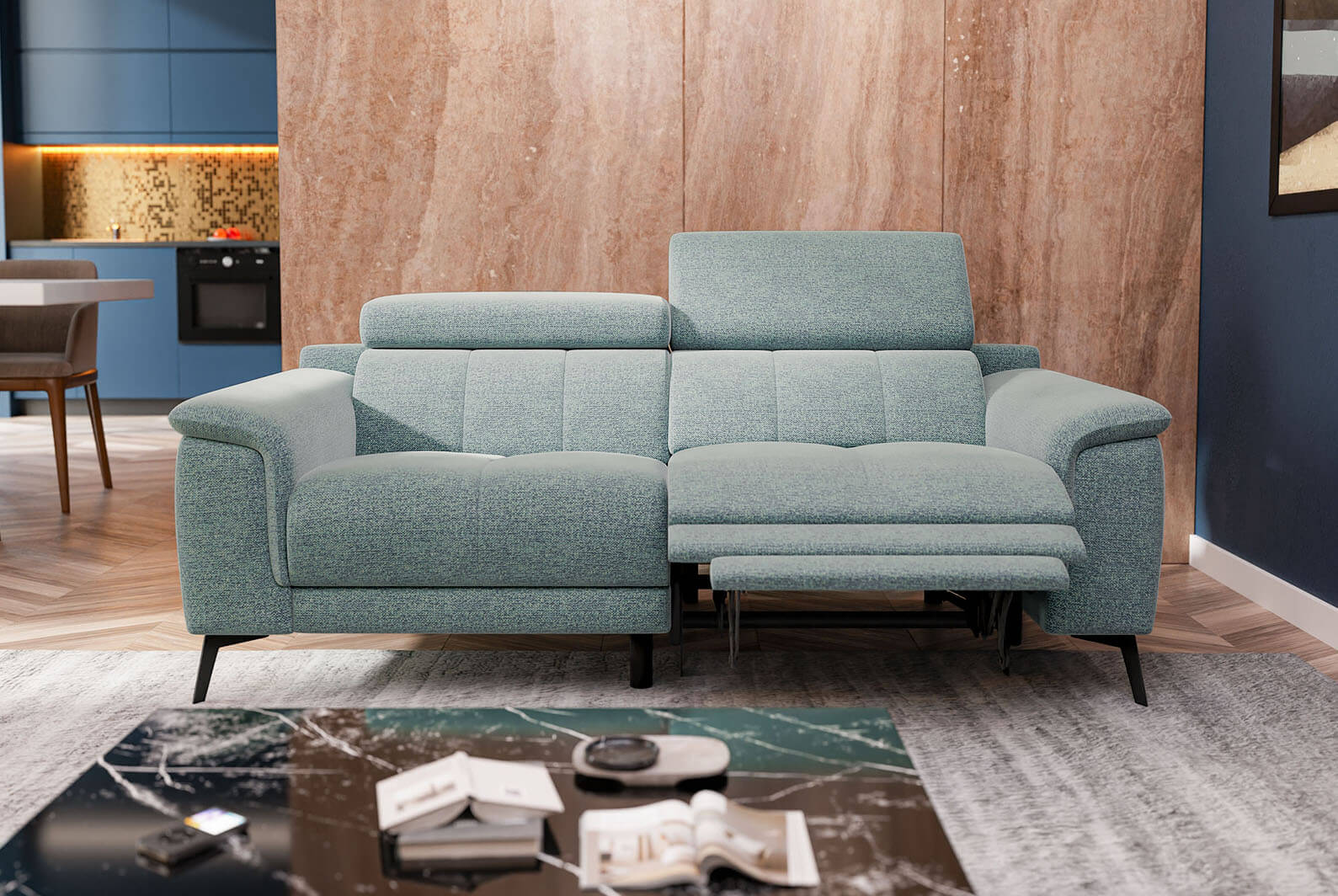 Fiero - Canapé relax Bleu - Vue supplémentaire 2