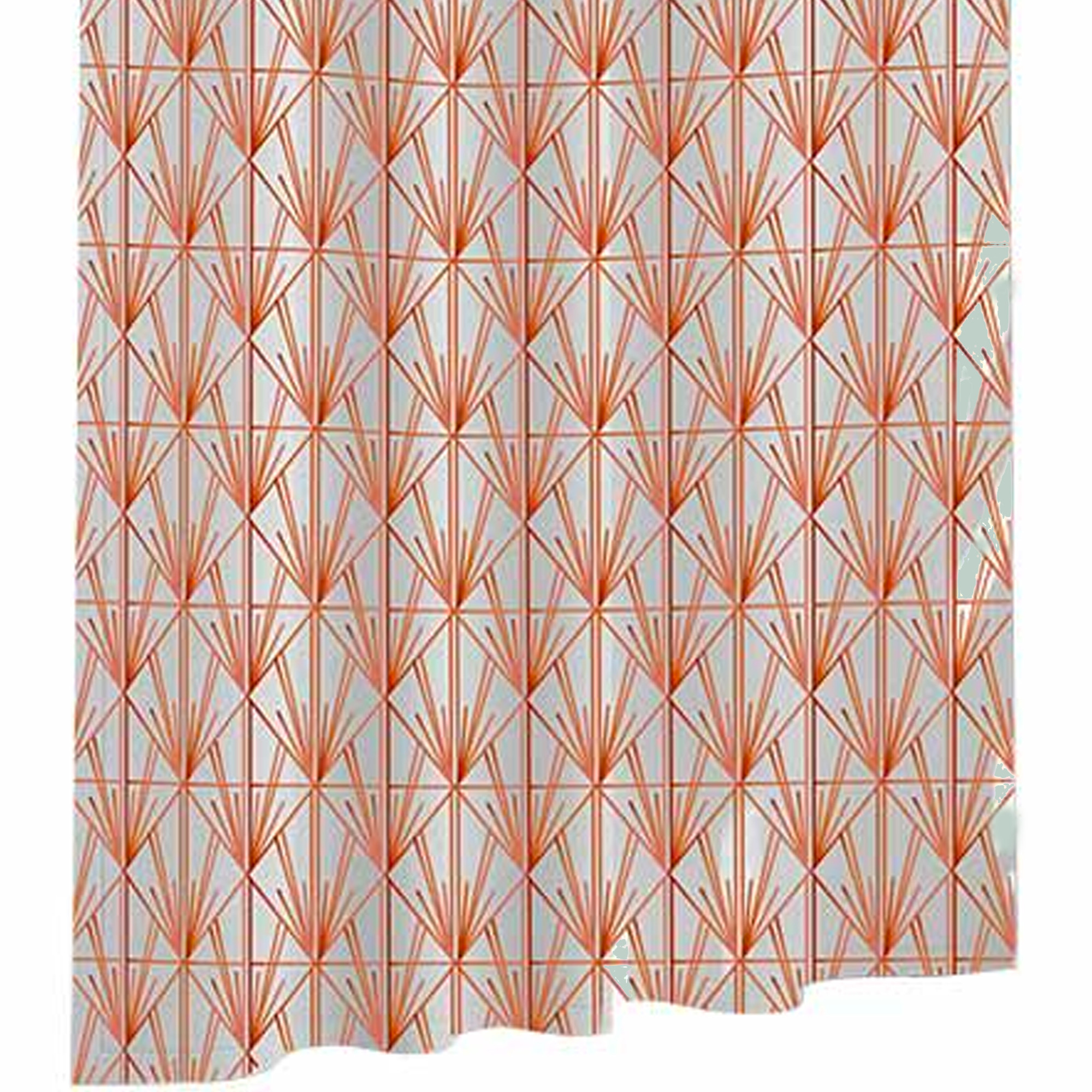 rideau de douche plastique blanc et orange 180x180cm