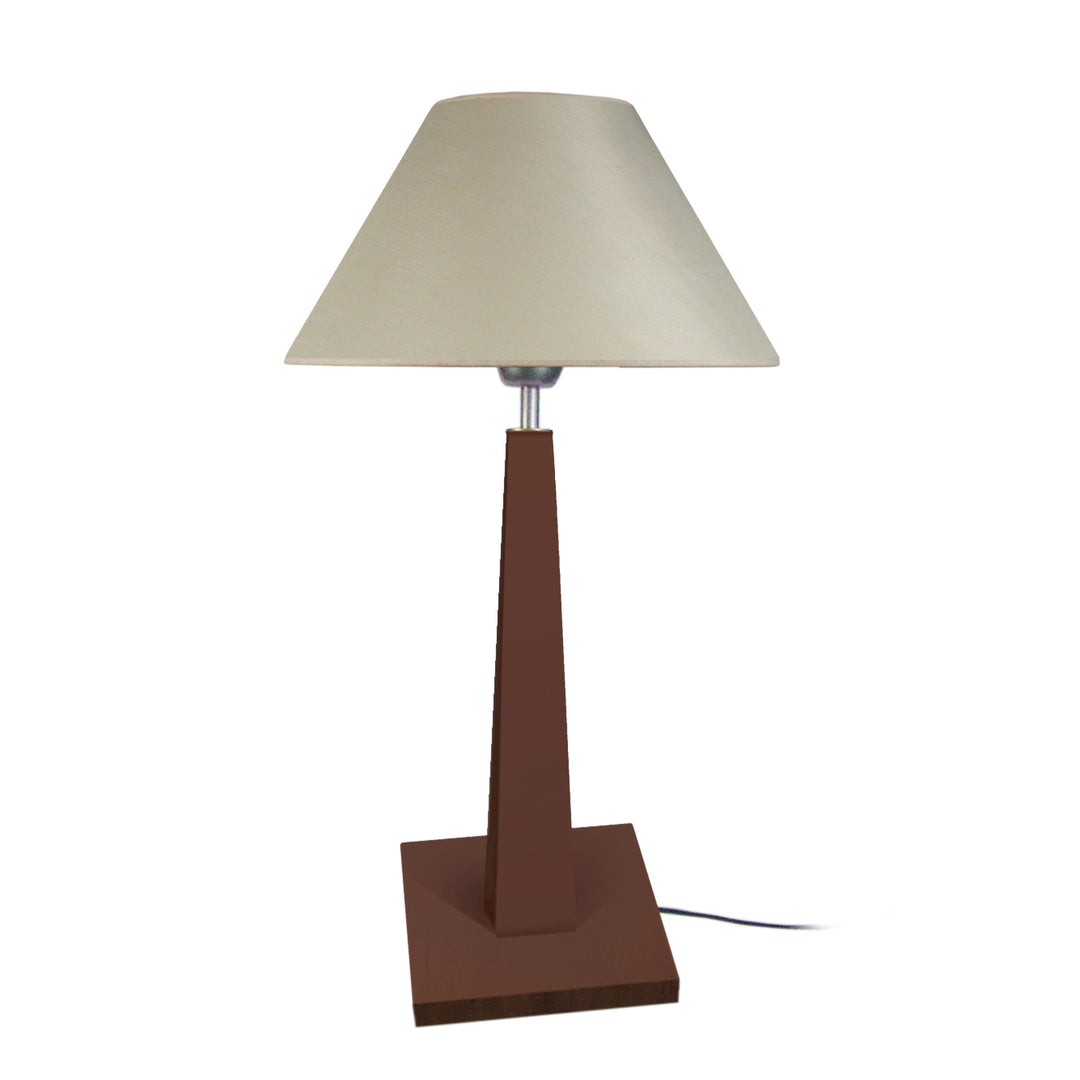 Lampe a poser bois wangué et crème
