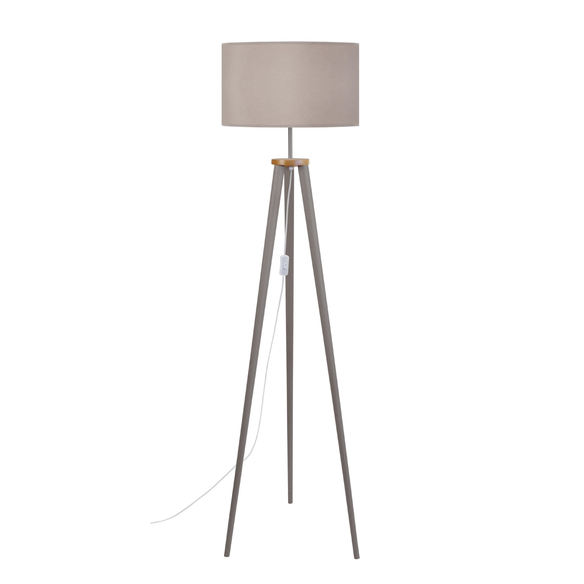 Lampadaire bois taupe