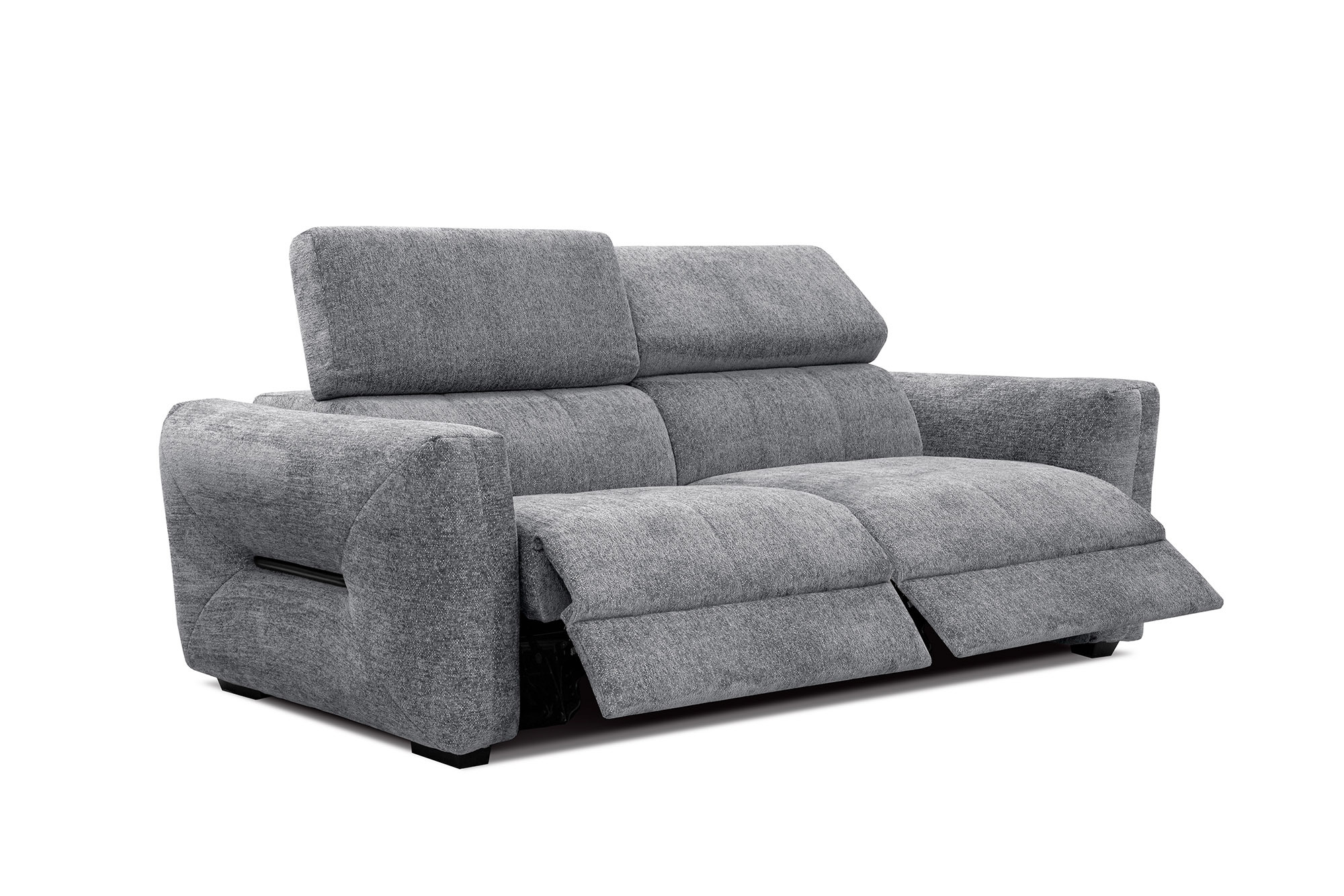 Canapé droit 3 places Gris Tissu Moderne Confort Promotion