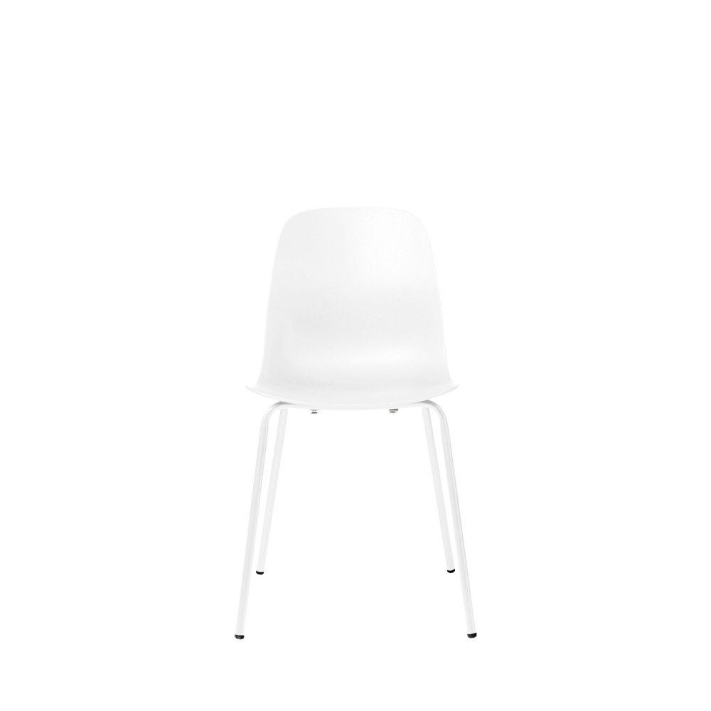 Lot de 4 chaises en plastique et métal – Blanc