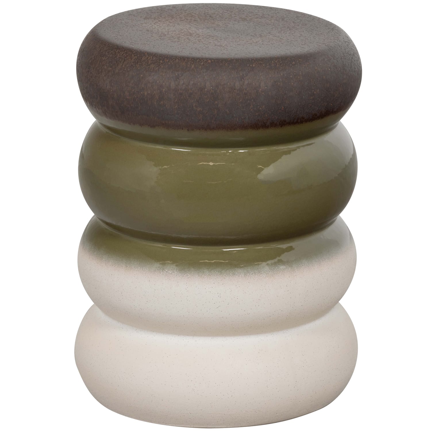 Table d’appoint en céramique ø34cm – Blanc et vert