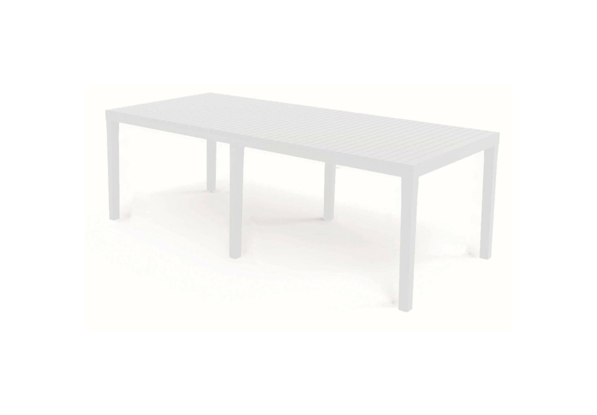 Table d'extérieur en polypropylène blanc 150/220x90 cm