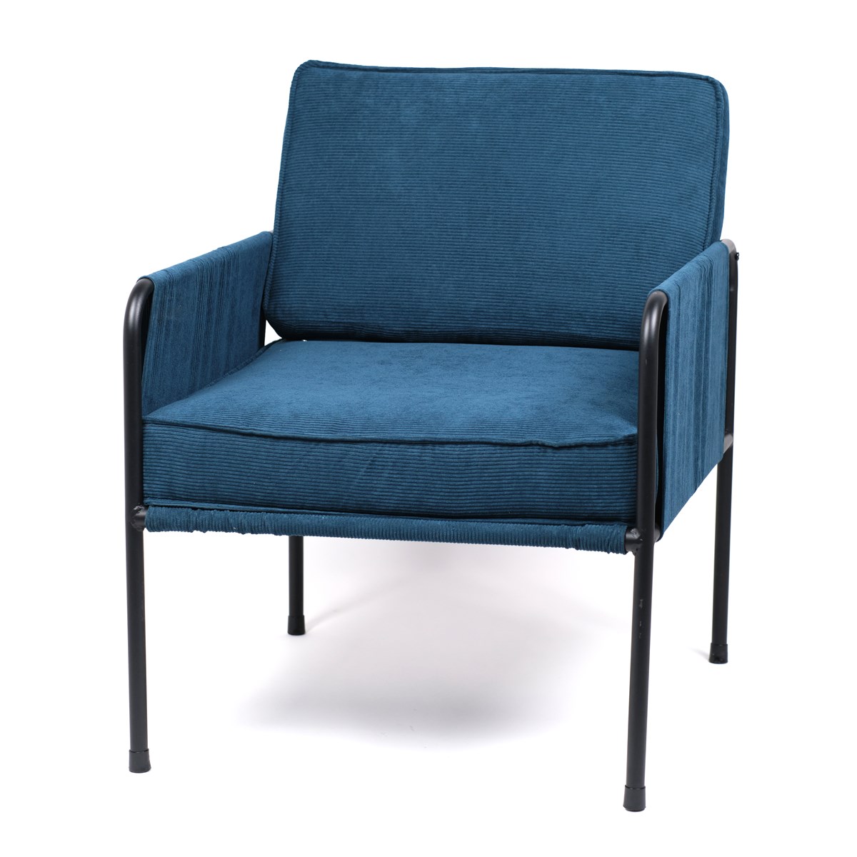 fauteuil en tissu en métal bleu