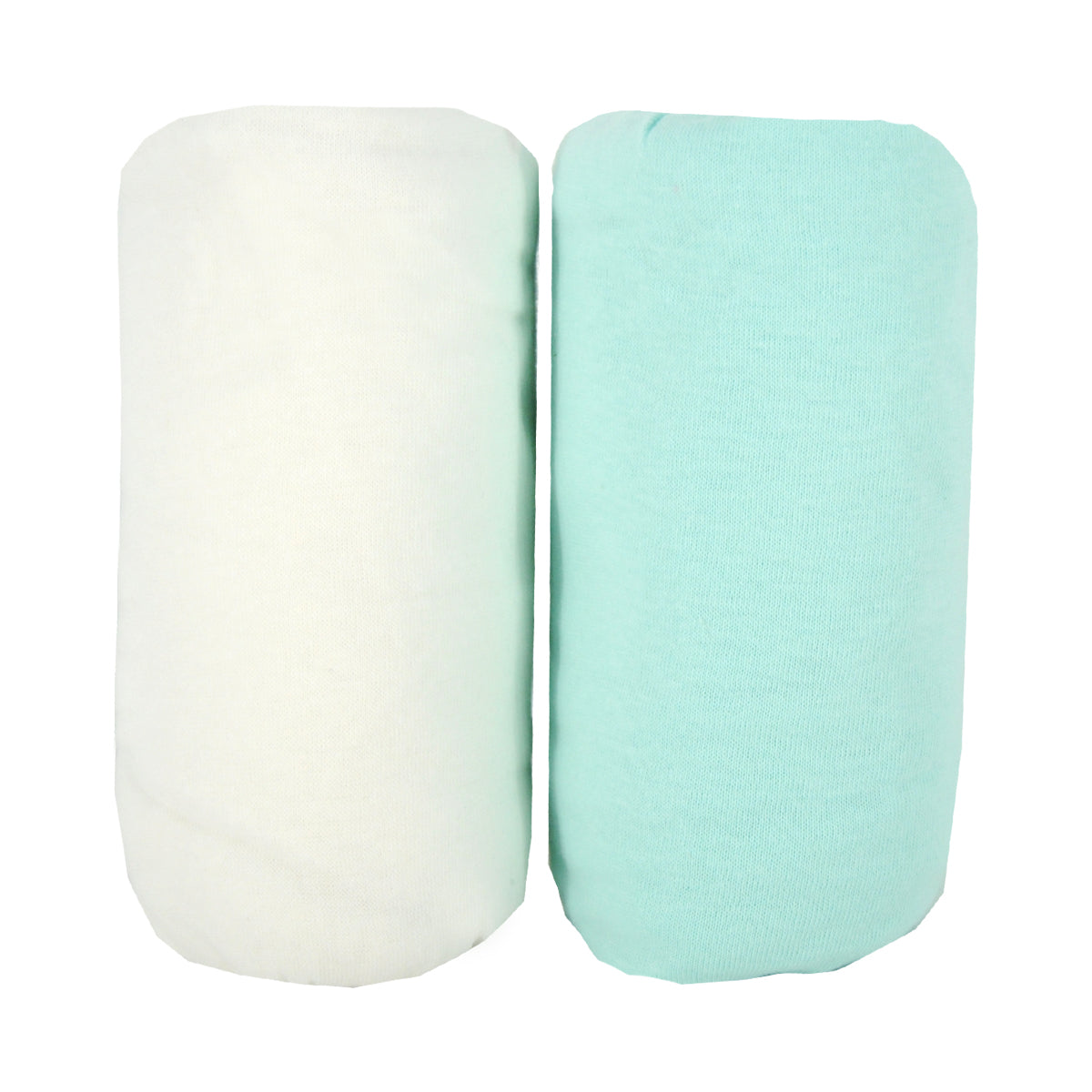 lot de 2 draps housse bébé en coton bleu et blanc 60x120 cm
