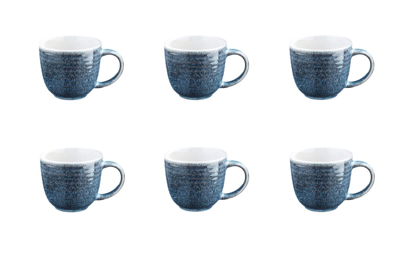lot de 6 mugs en grès bleu 30cl
