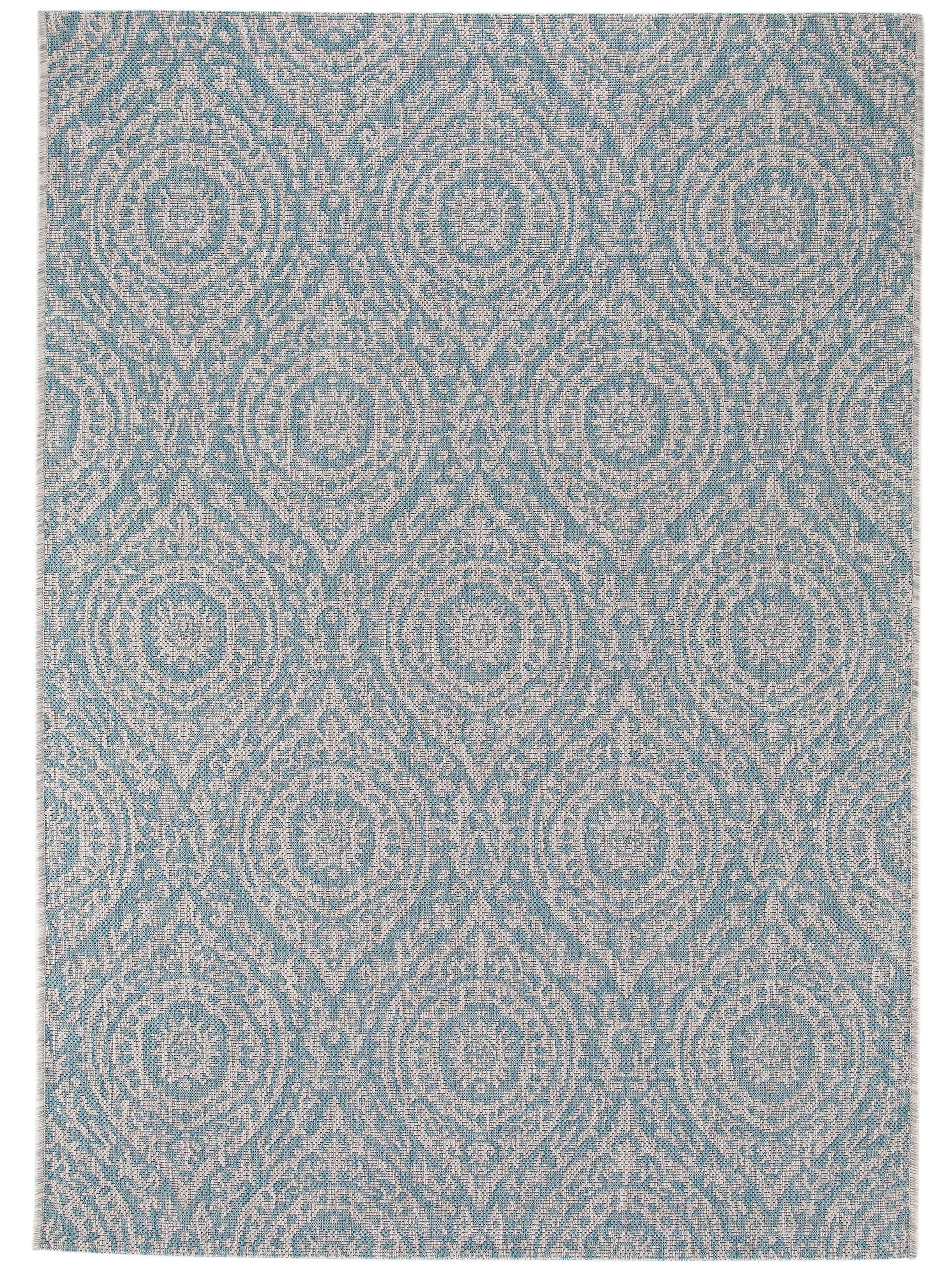 Tapis d'extérieur & intérieur beige/turquoise 240x340