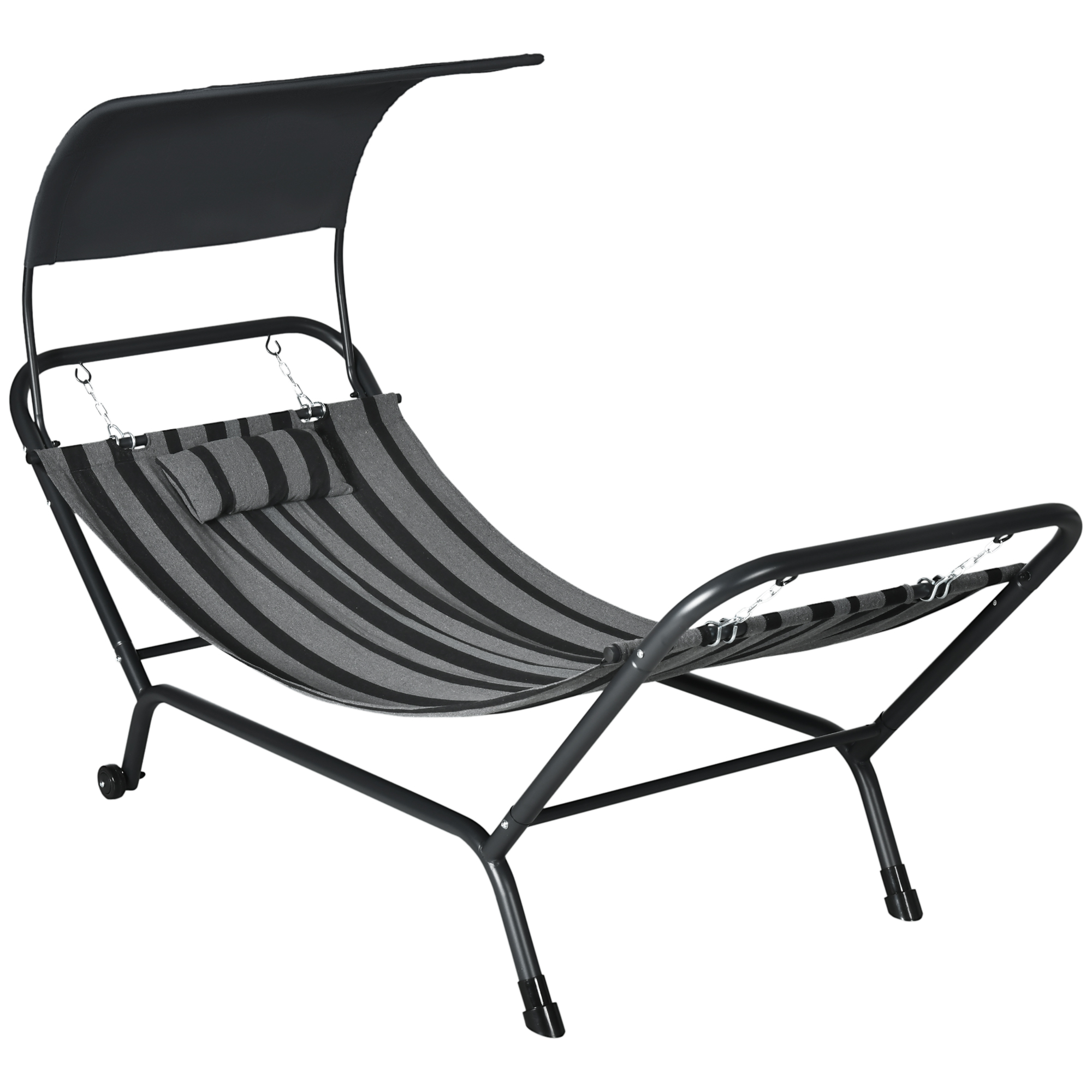 Hamac 1 personne design - dim. 240L x 92l x 148H cm - gris