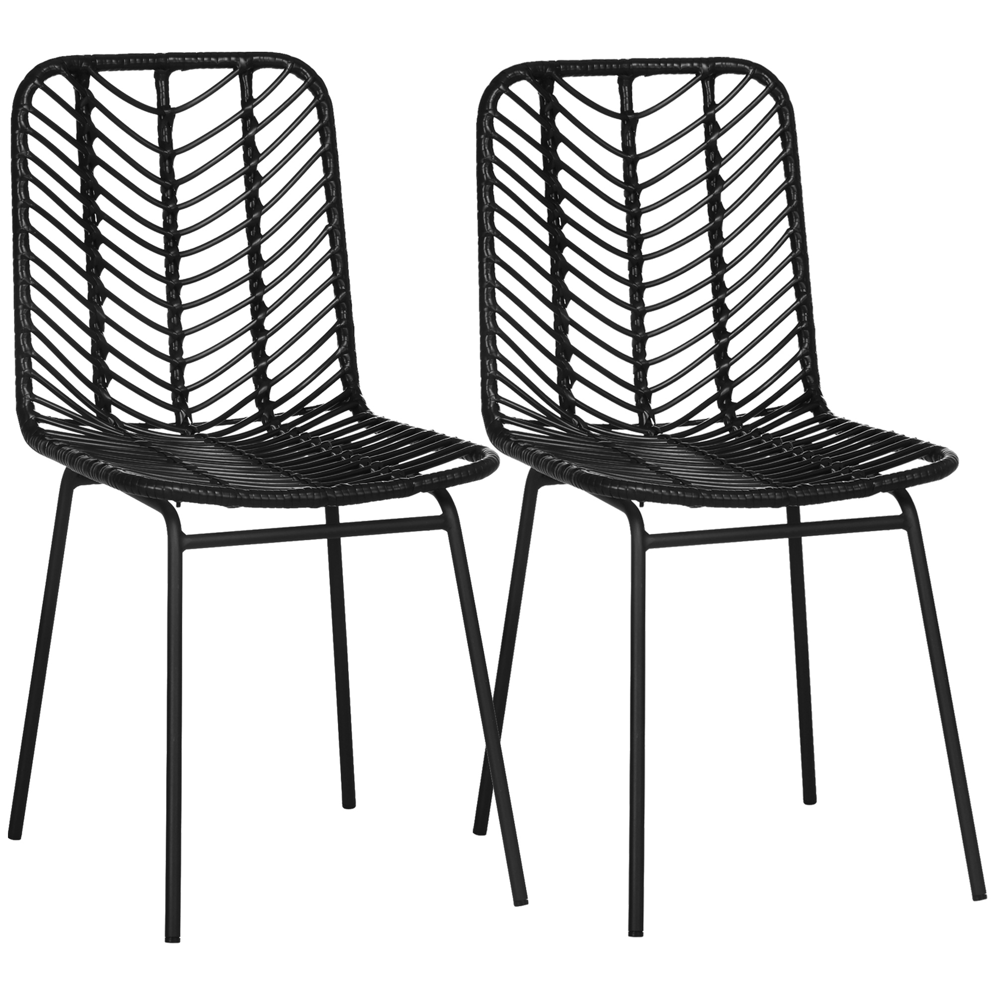 lot de 2 chaises de jardin style colonial acier résine aspect rotin