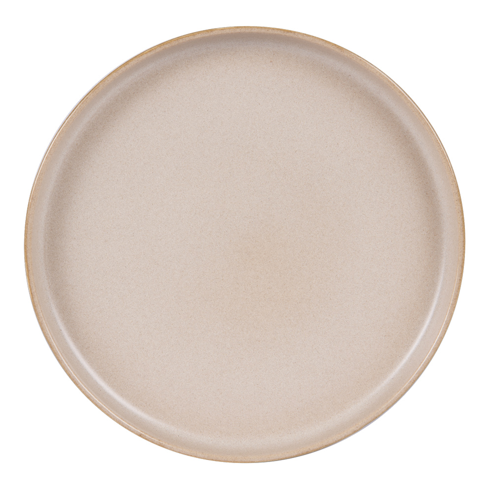 lot de 6 assiettes plate   sable 28 cm  beige en grès h3