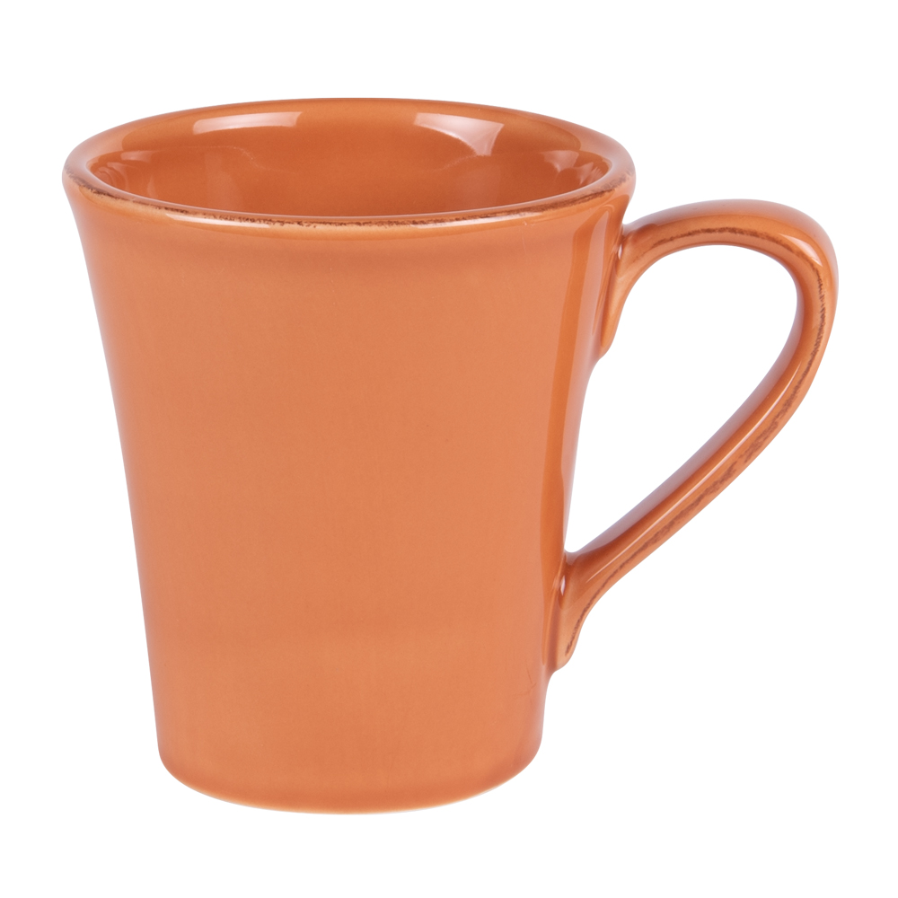lot de 2 mugs toscane 40 cl ocre  orange en faïence h11.5