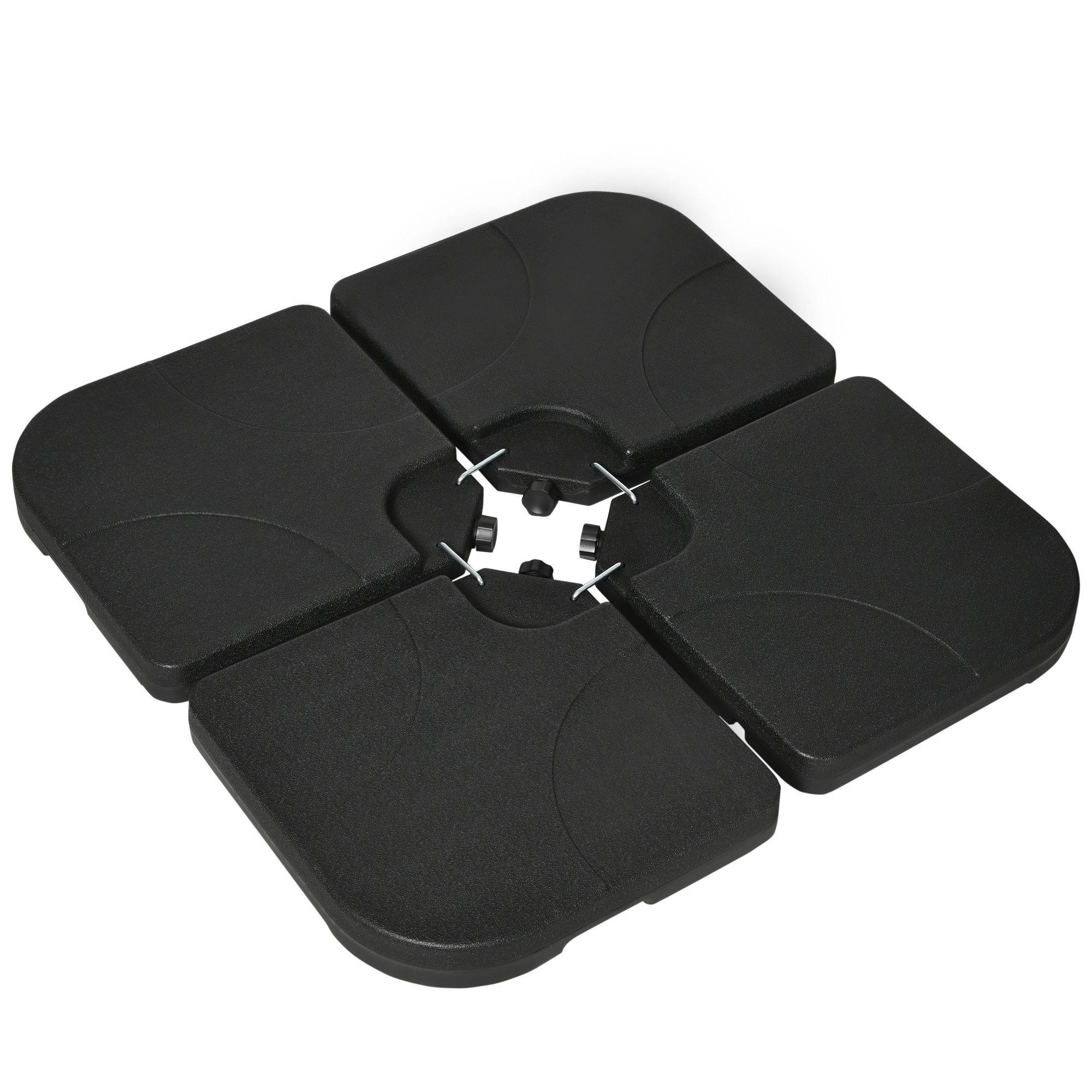 Lot de 4 dalles pour parasol à lester HDPE noir