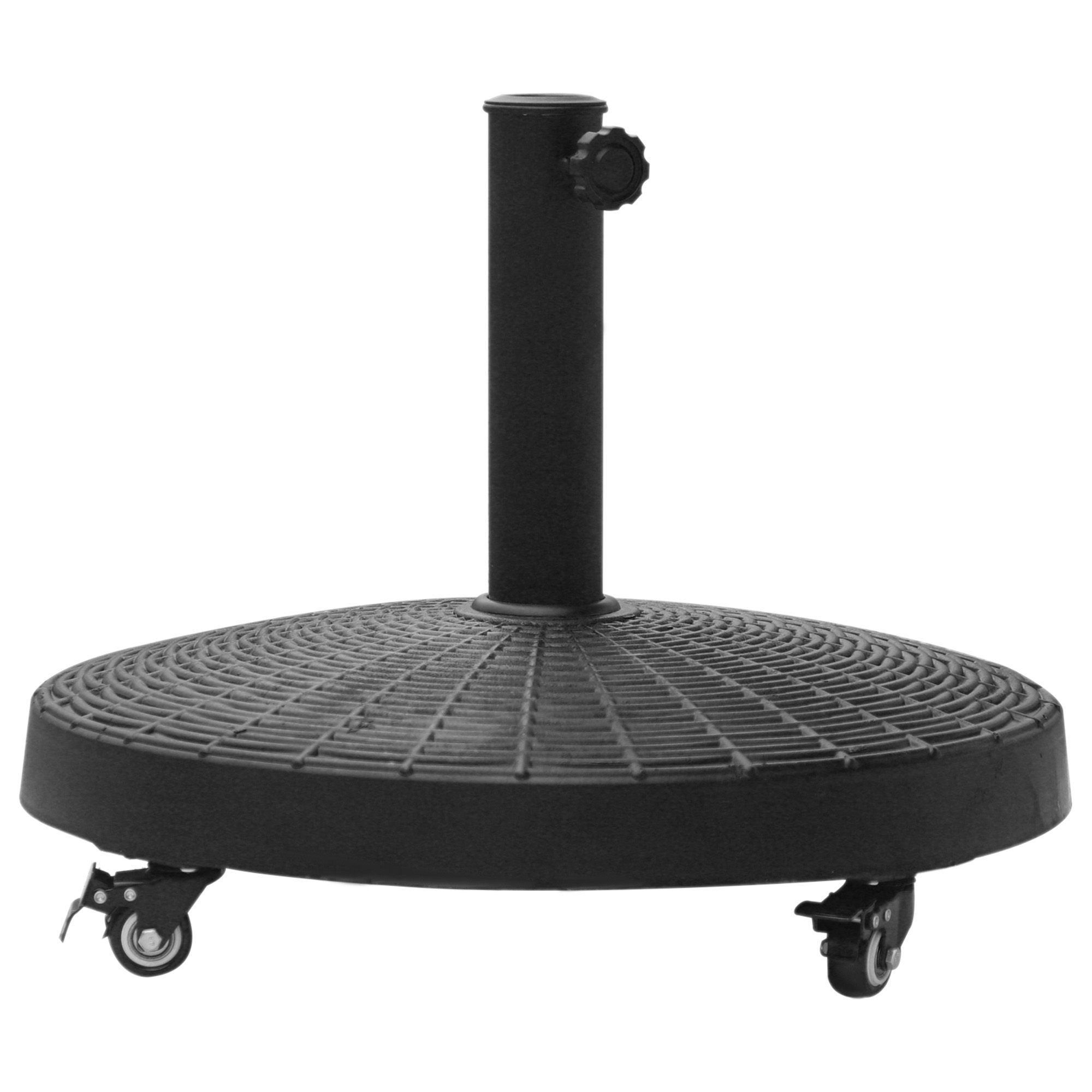 Pied de parasol rond Ø 52 cm poids net 22,7 Kg 4 roulettes noir